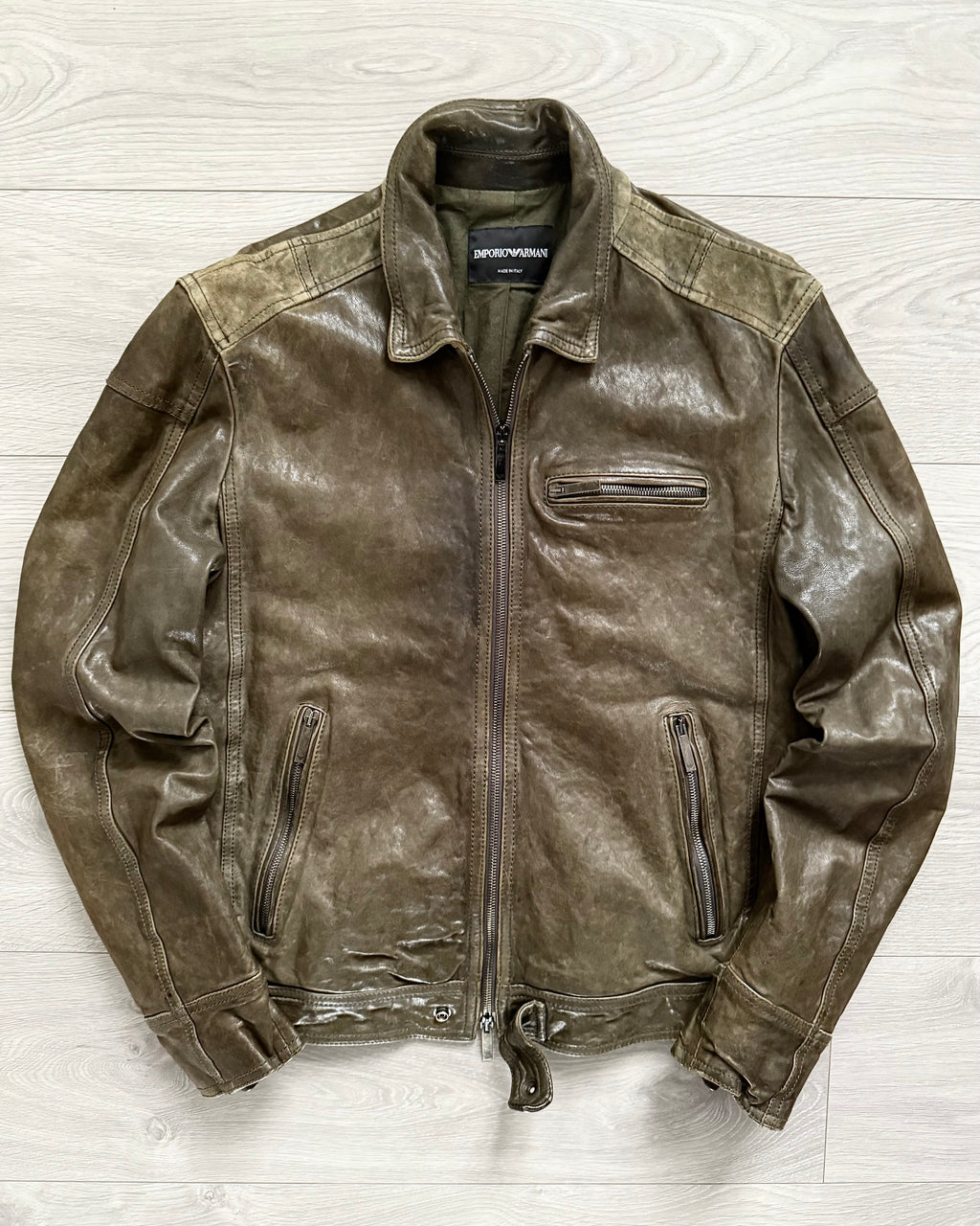 Emporio Armani 00s Leather Jacket - Size M
