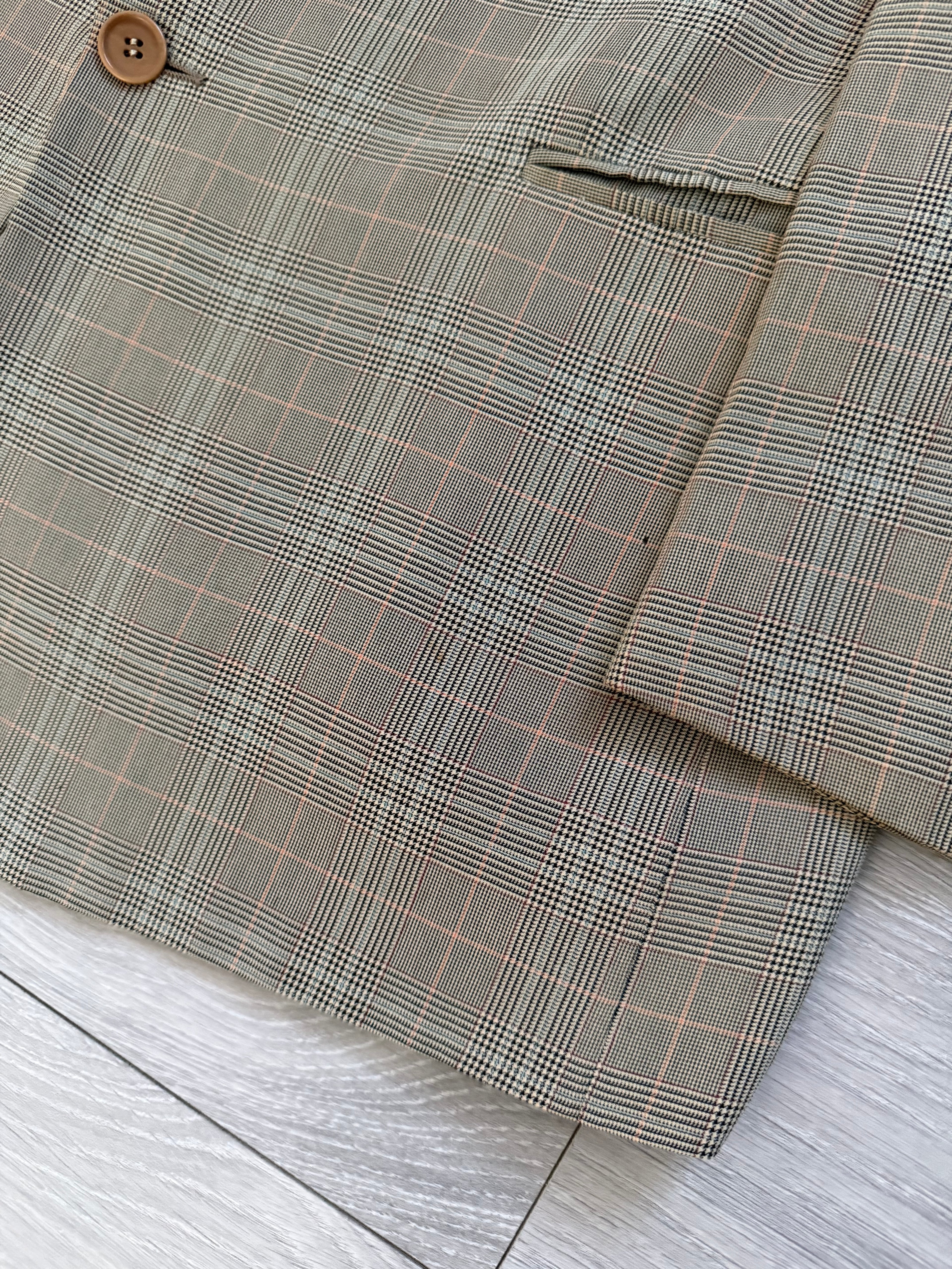 Giorgio Armani 1980s 3B Check Wool Sports Jacket Blazer - Size XL