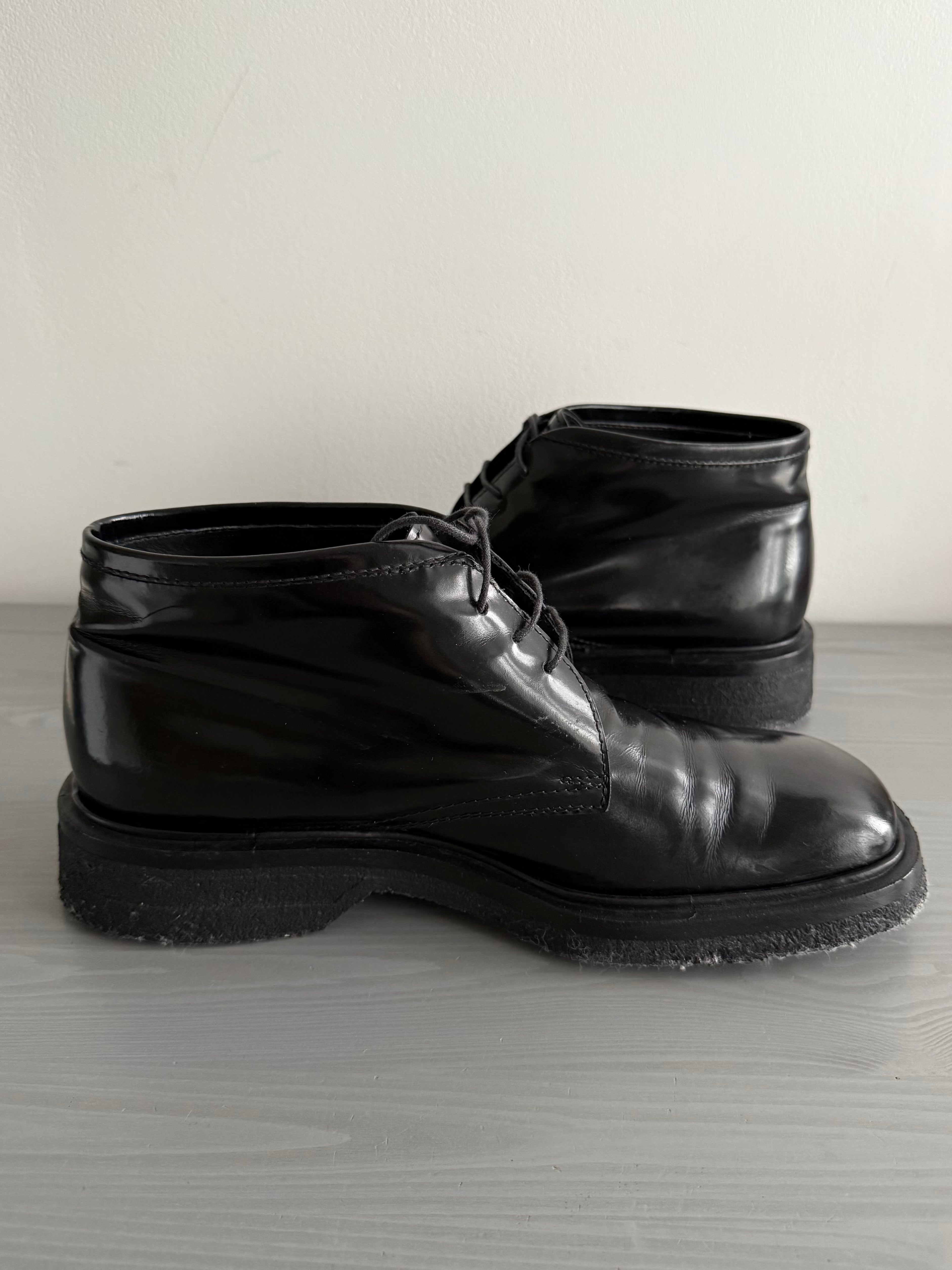 Prada 1999 Crepe Sole Square Toe Leather Chukka Boots - Size US9