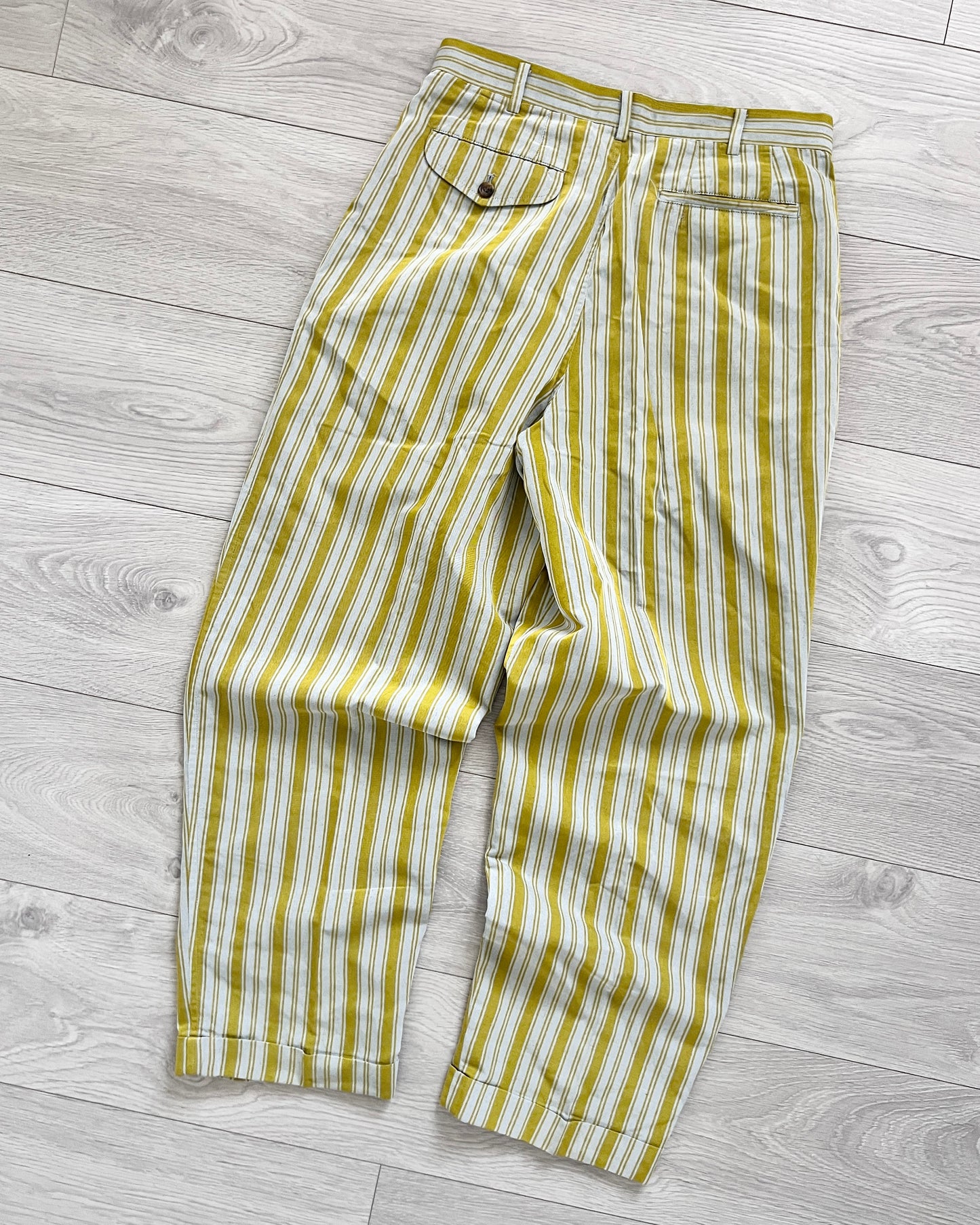 Comme Des Garcons Homme Plus SS1992 Pleated Striped Runway Trousers - Size 30