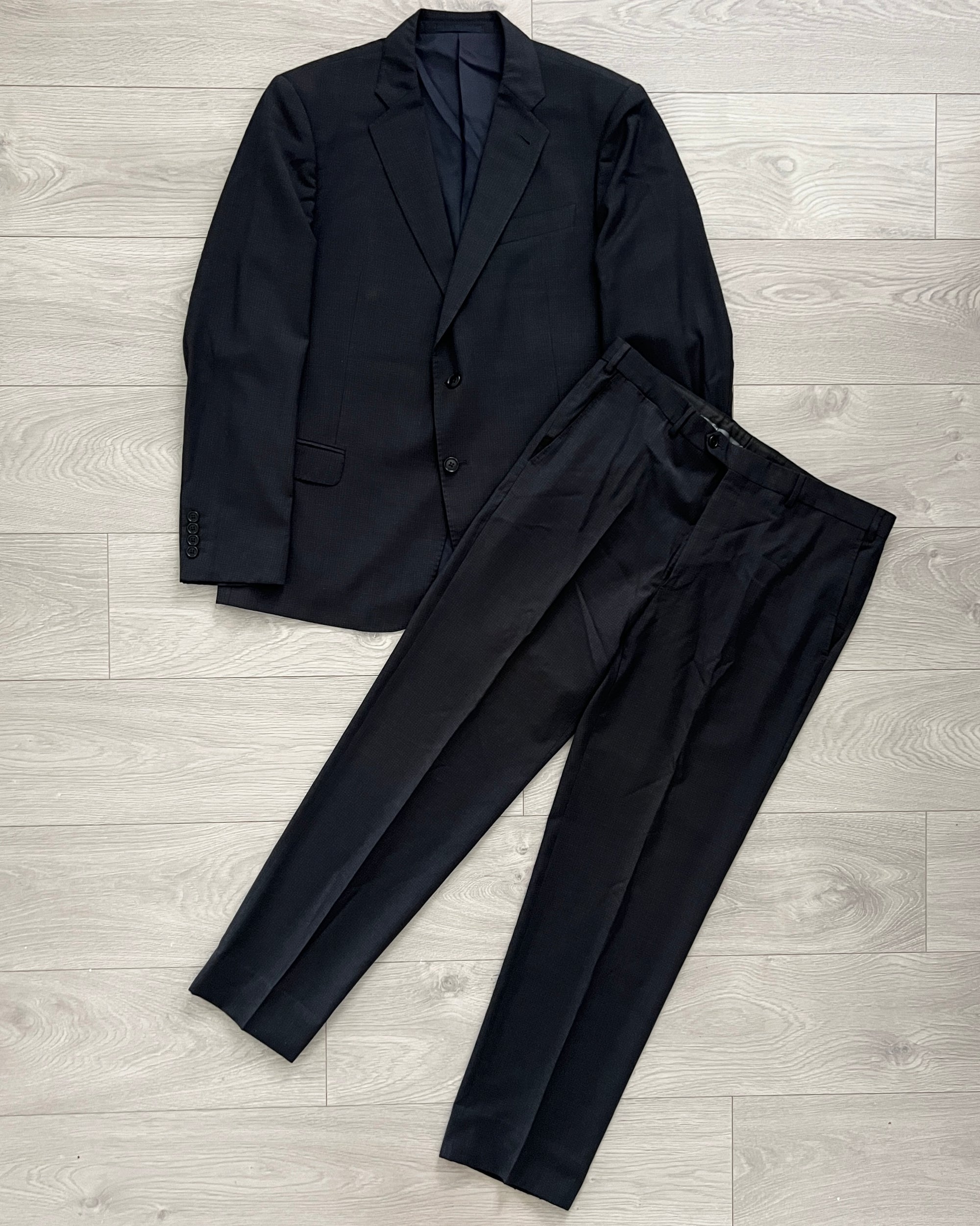 Armani 2003 Micro-Houndstooth Check Pleated Suit - Size L Jacket / 36" Waist