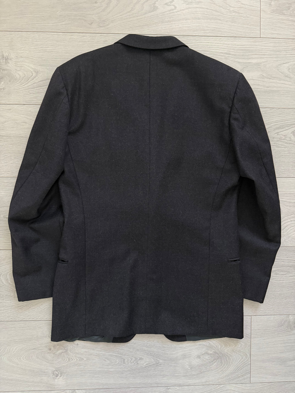 Giorgio Armani Mainline 1980s 2B Double Pleat Wool Charcoal Grey Suit - Size S Jacket / 30" Waist