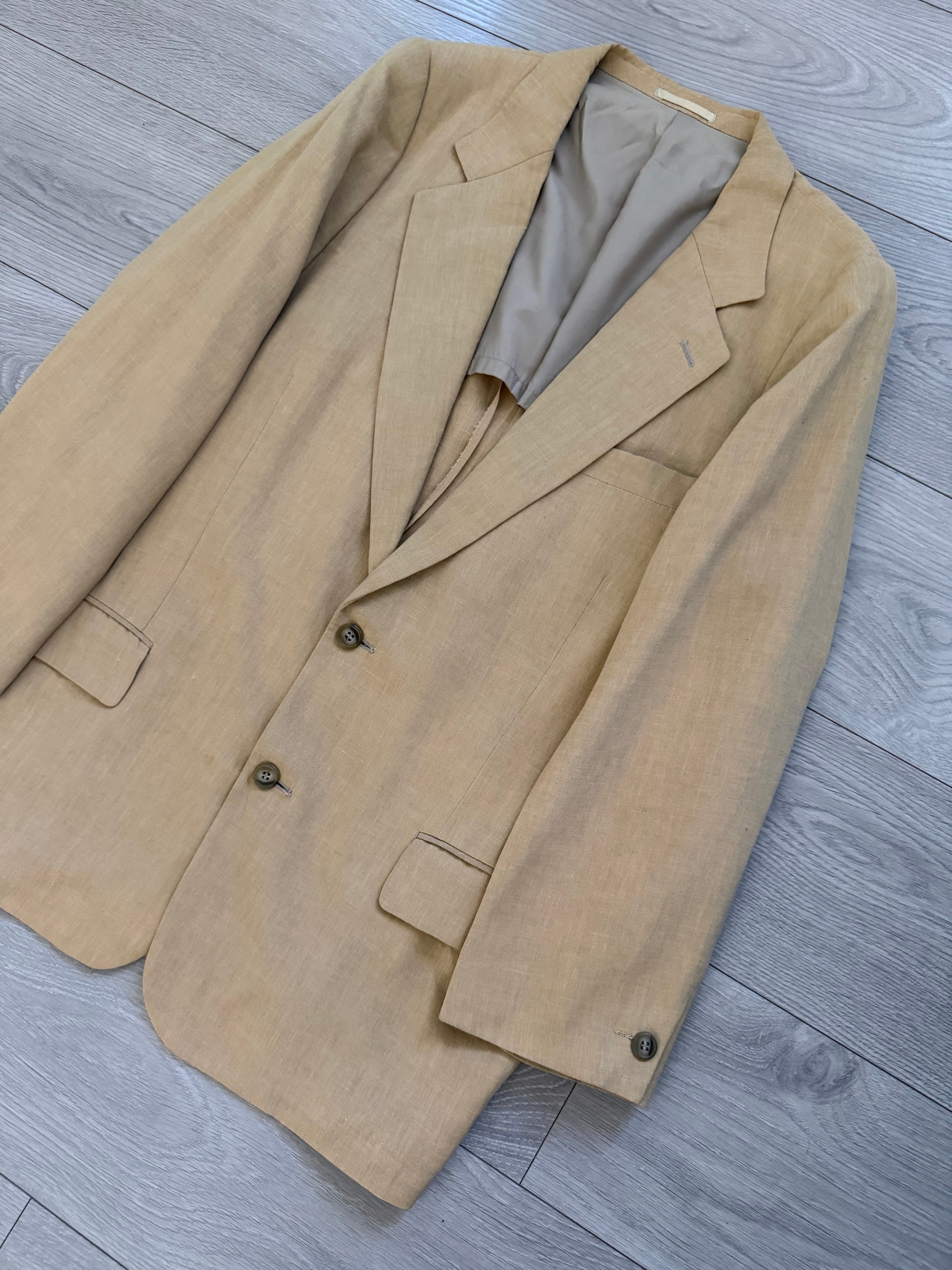 Christian Dior 1980s Linen 2B Sports Jacket Blazer - Size XL