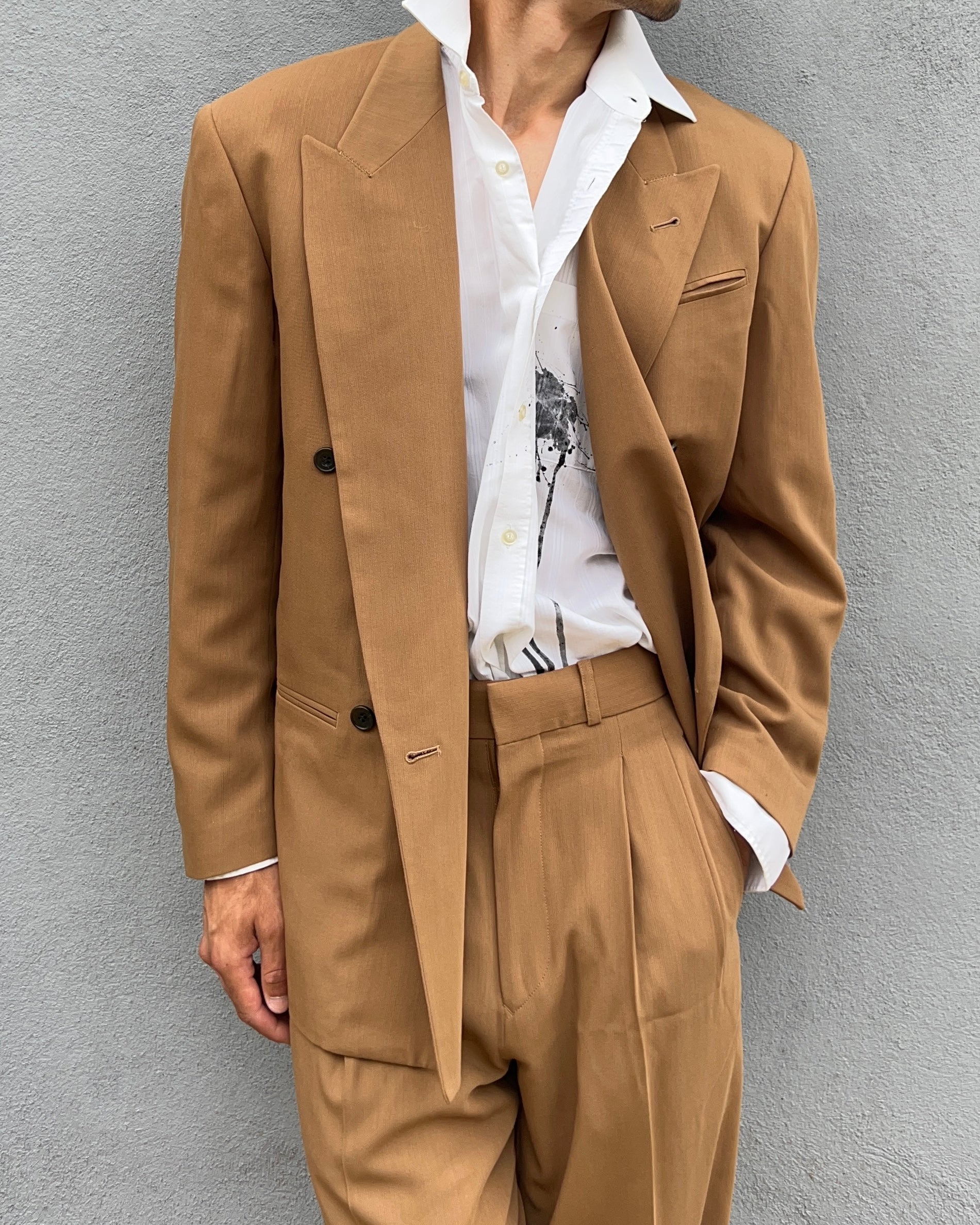 Jean Paul Gaultier Homme 1990s Double-Breasted Pleated Relaxed Suit - Size M Jacket / 32" Waist