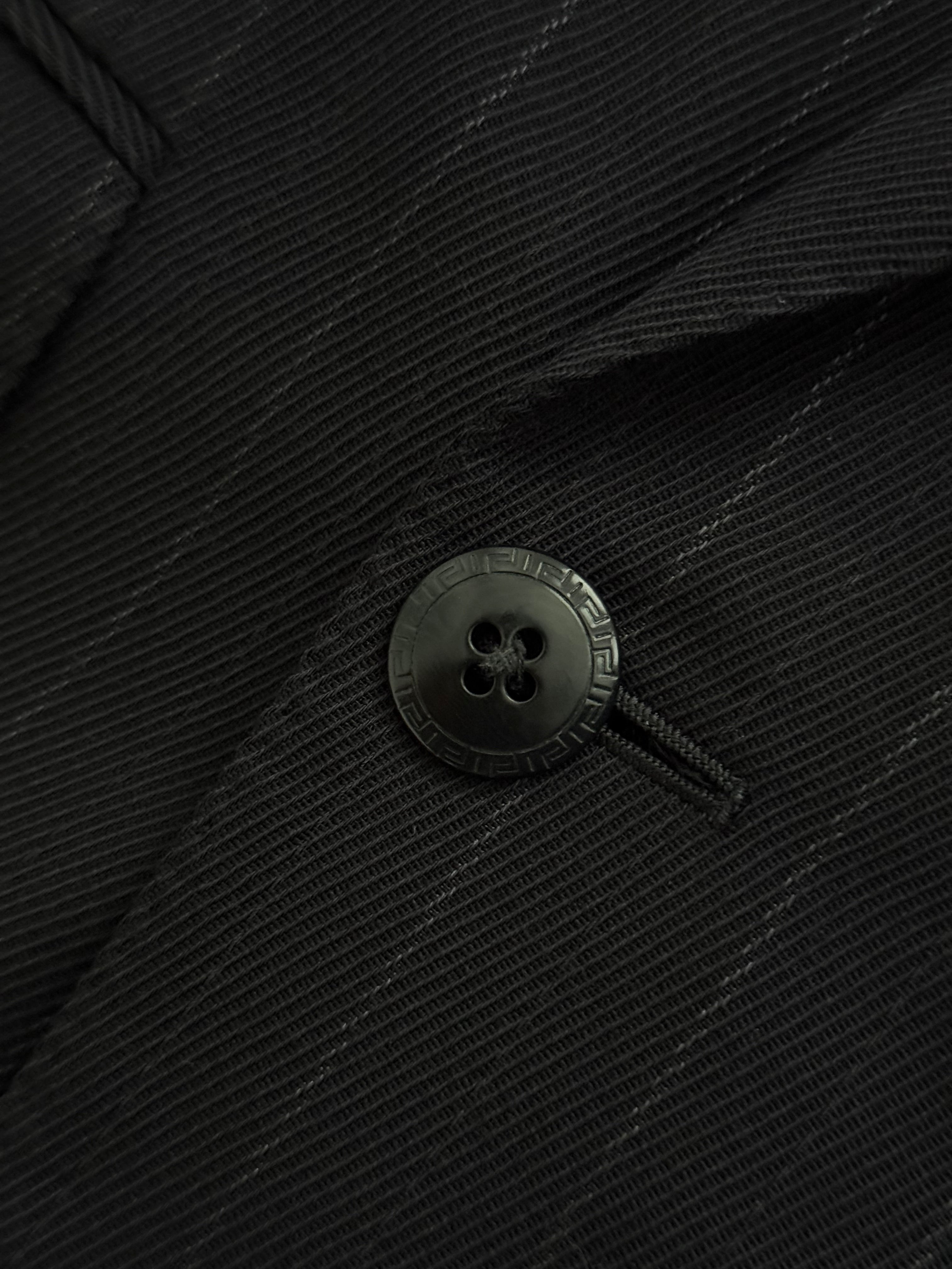 Versace 1980s Notch Lapel Double Breasted Pleated Wool Striped Suit - Size S Jacket / 32" Waist