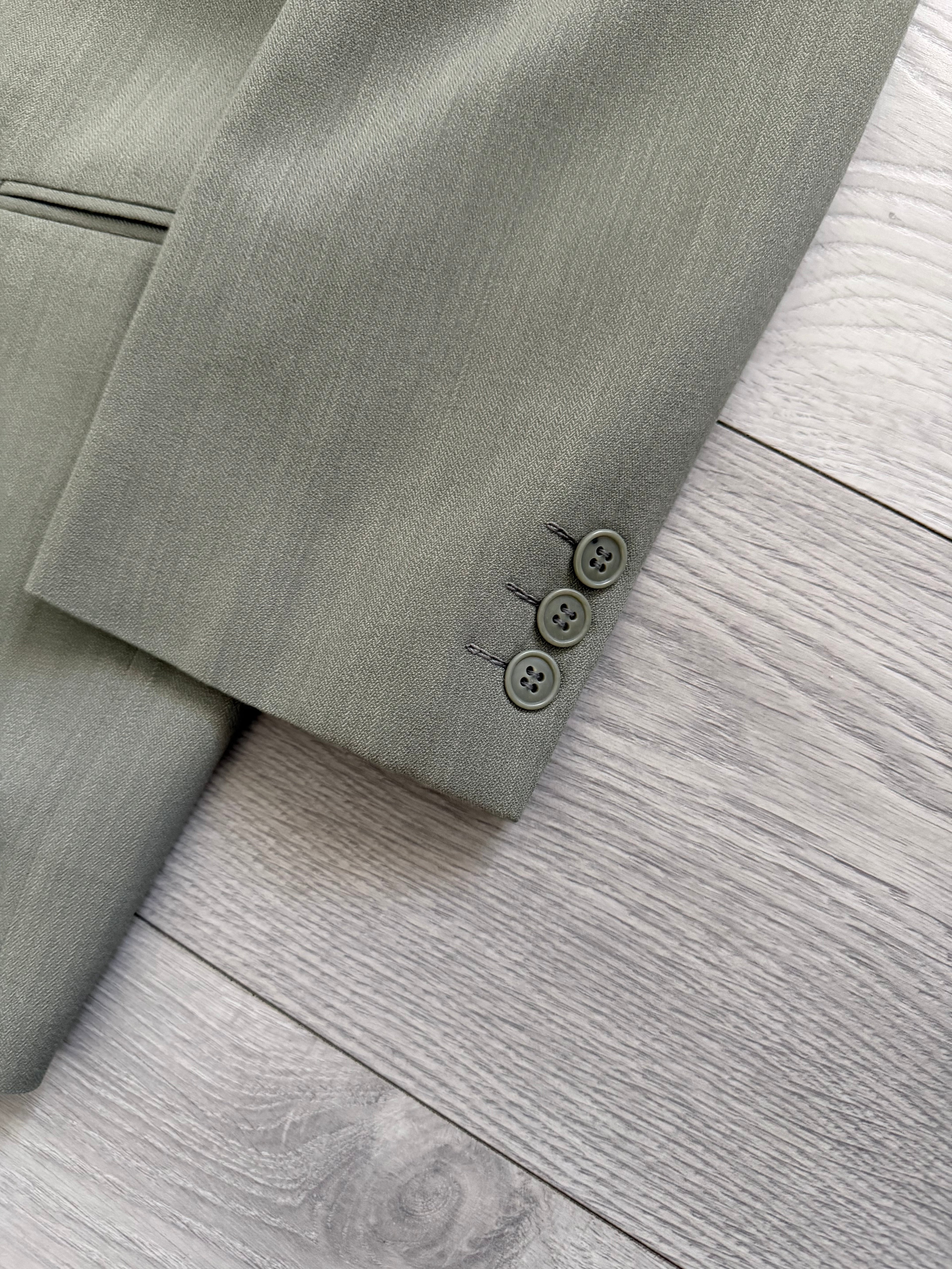 Emporio Armani 1980s 2B Taupe Siege Double-Pleat Wool Suit  - Size M Jacket / 31" Waist