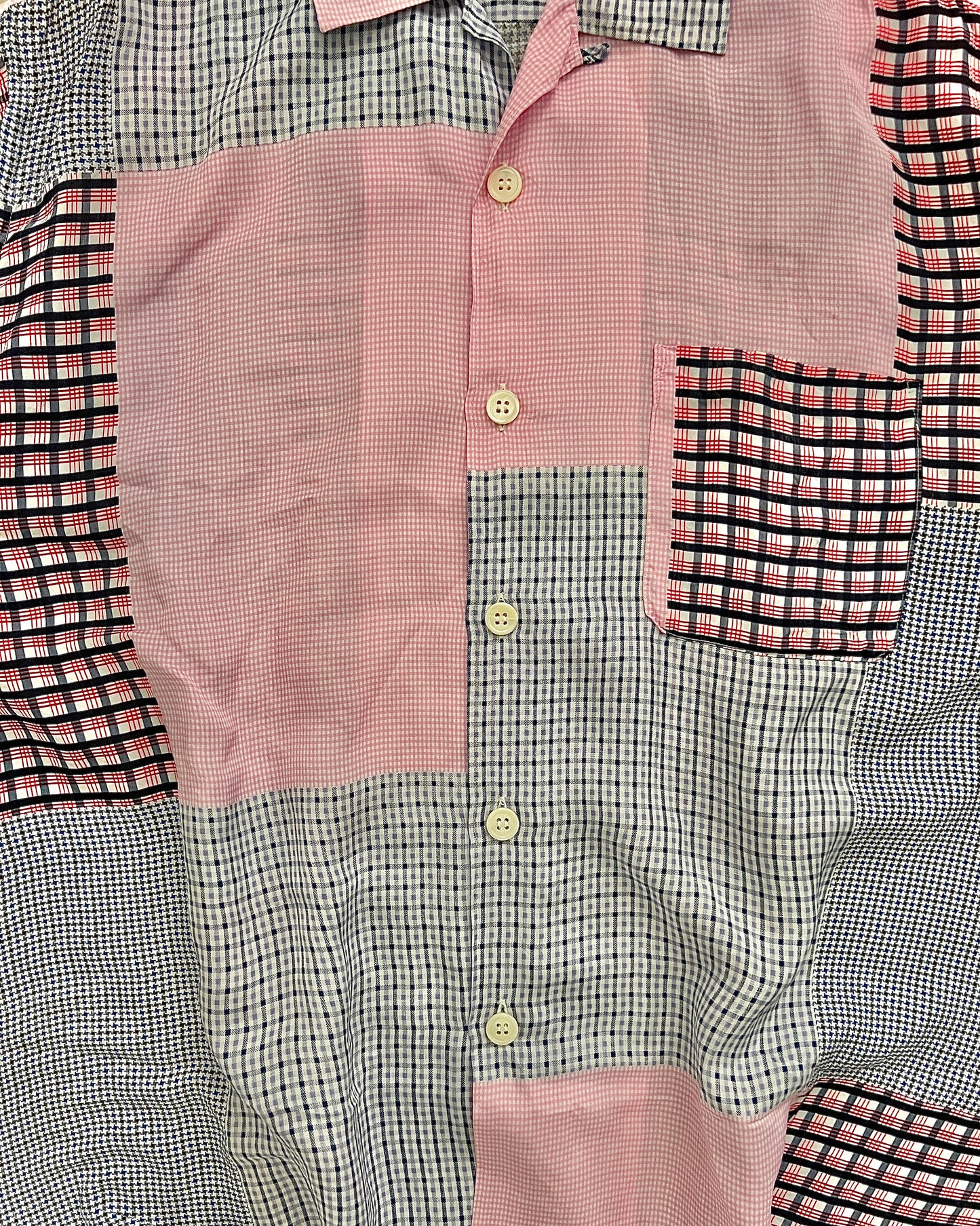 Comme Des Garcons Homme 1997 Patchwork Rayon Shirt - Size L