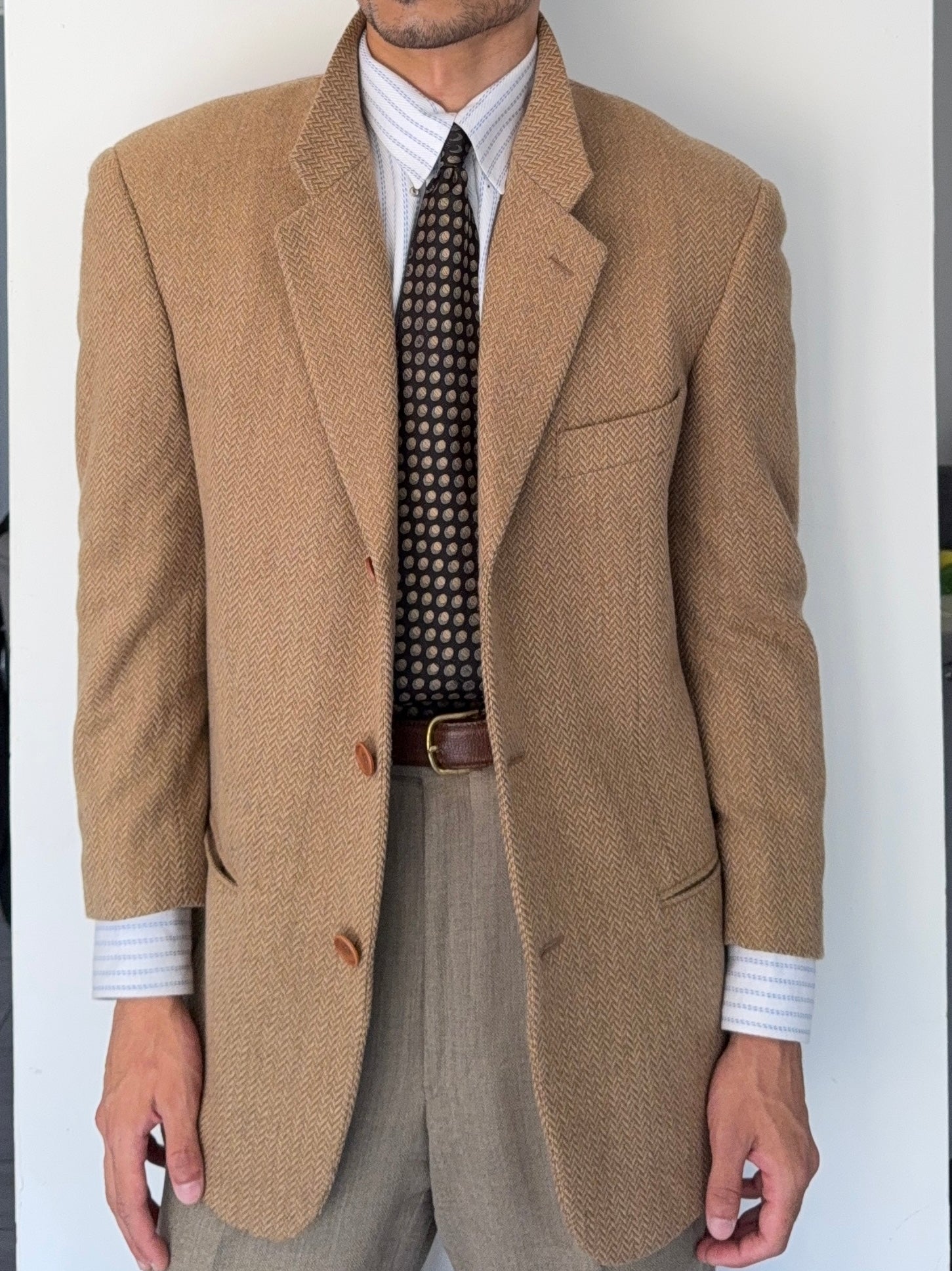 Giorgio Armani 1980s Wool Cashmere 3B Sports Jacket Blazer - Size M