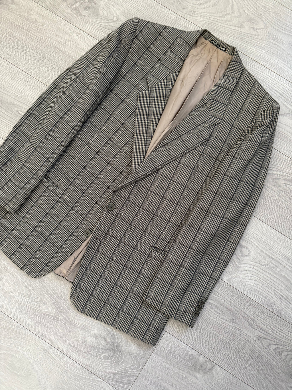 Giorgio Armani 1980s Mainline Wool Check Blazer Sports Jacket - Size L