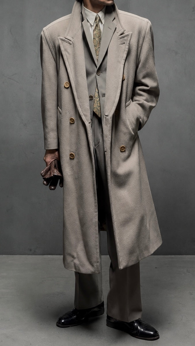 Hugo Boss 1980s 'Yamaha' Double-Breasted Wool Coat - Size M