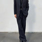 Le Chic Doremuil Fabric Pleated Wool Suit - Size L Jacket / 34" Waist
