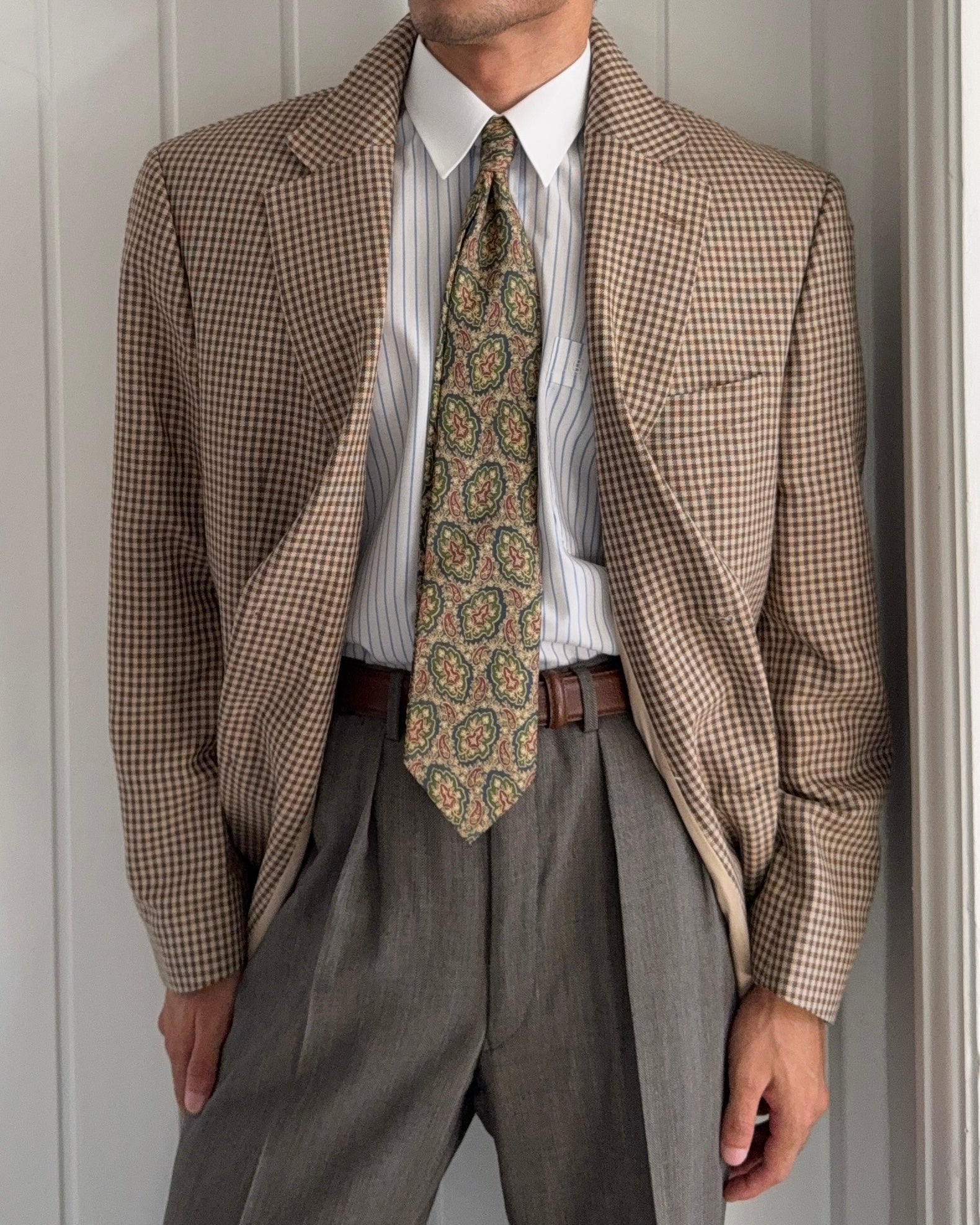Hugo Boss 1980s 2B Silk Linen Wool Sport Jacket Blazer  - Size XXL