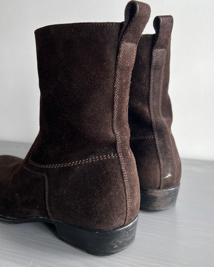 Dior Homme by Hedi Slimane AW2007 Navigate Suede Western Boots - Size US10