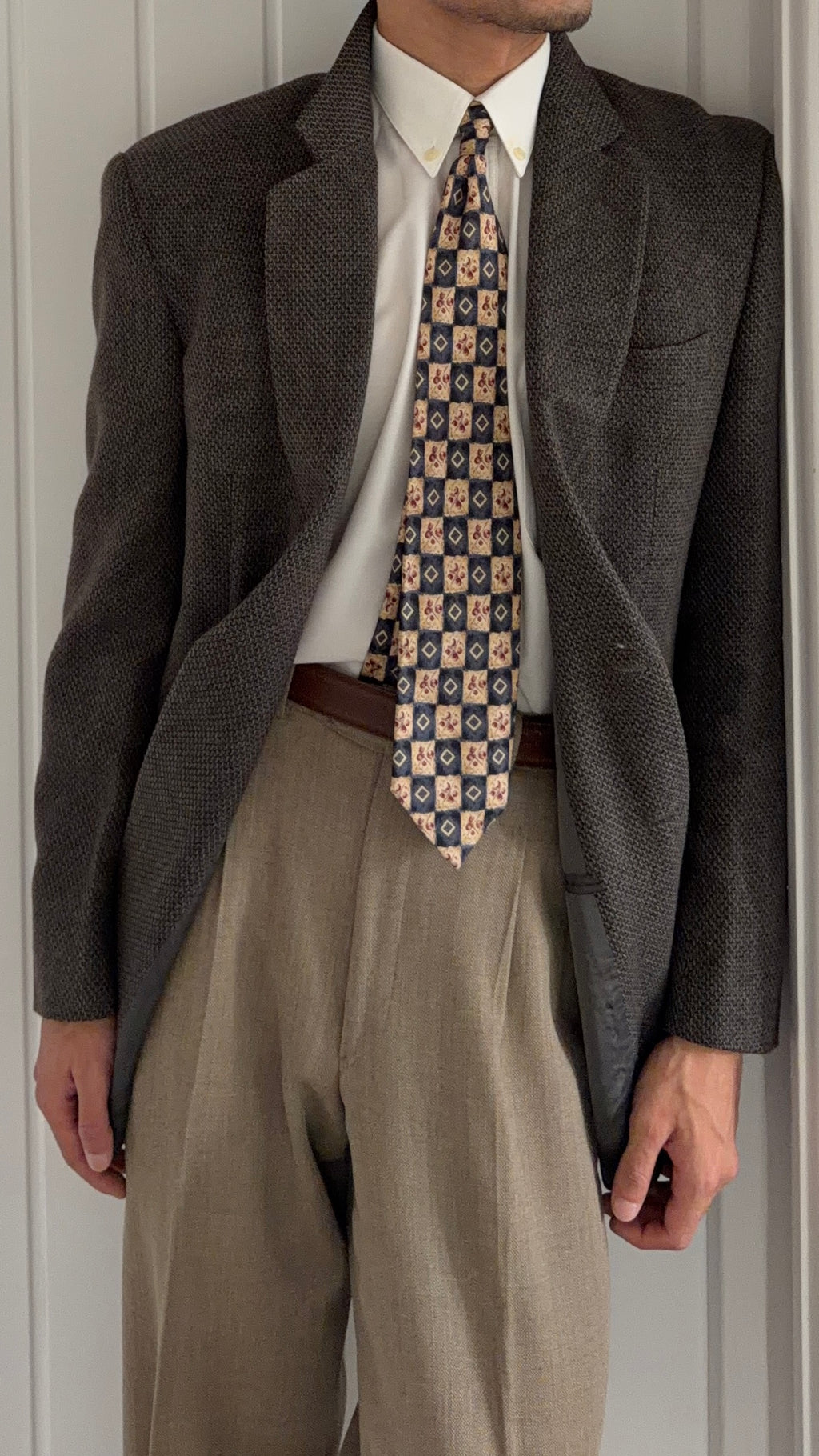 Giorgio Armani 1990s Vestimenta 2B Textured Wool Sport Jacket Blazer  - Size M