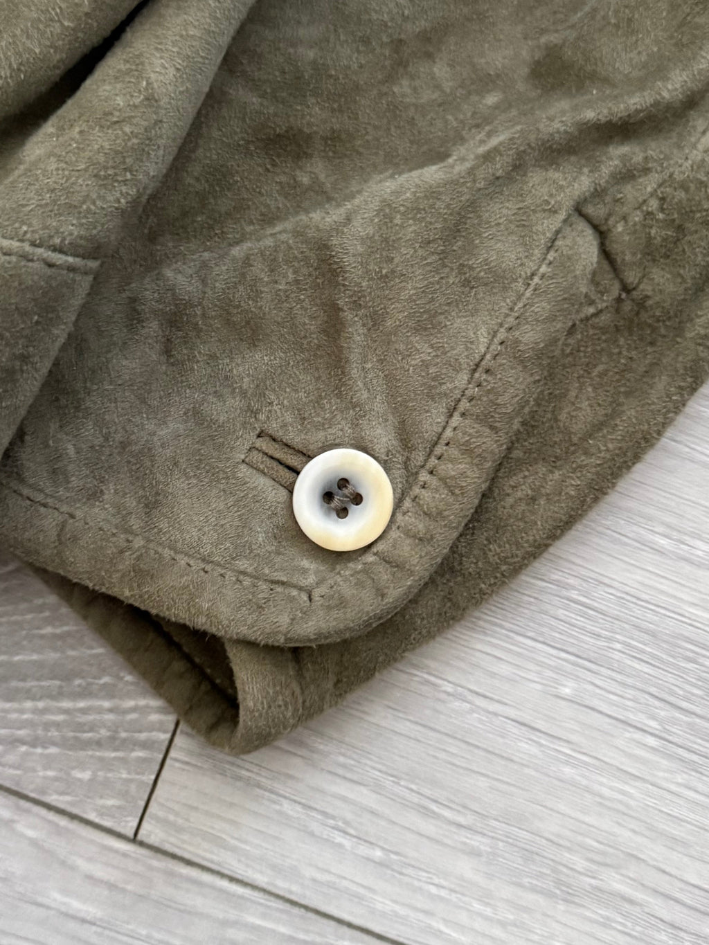Hugo Boss 1980s Olive Suede Tailored Blouson Jacket - Size XL