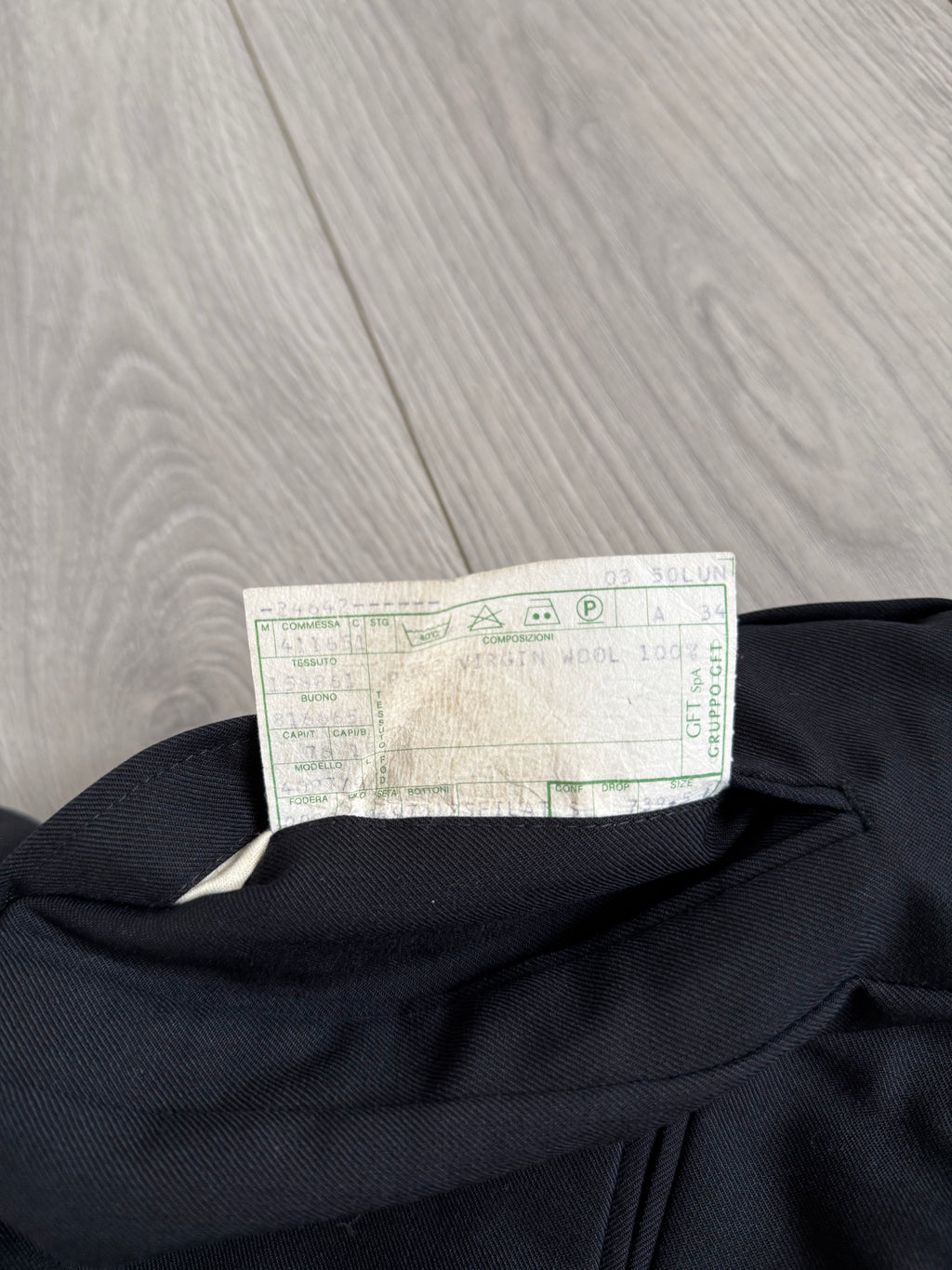 Giorgio Armani 1980s Double Pleat Wool Navy Pants - Size 34" Waist