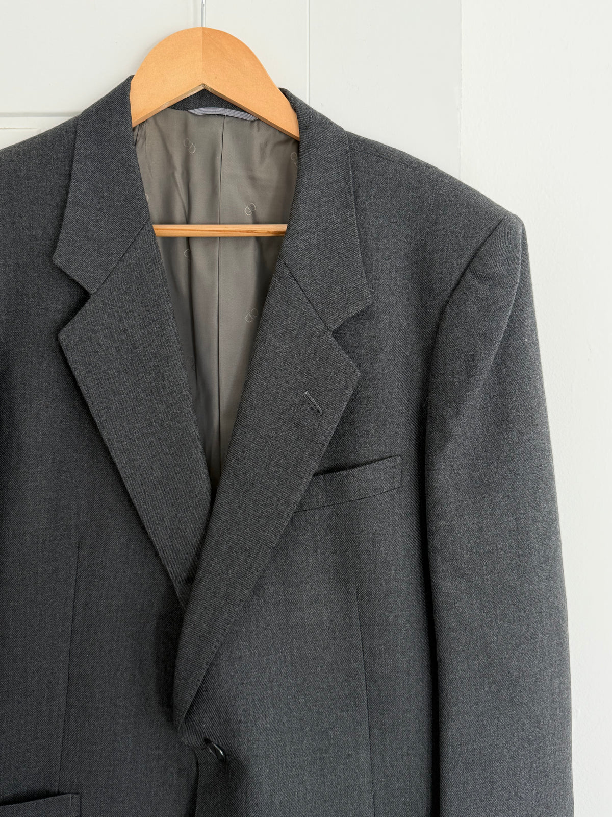 Dior 1980s 2B Metal Button Grey Wool Sport Jacket Blazer  - Size M