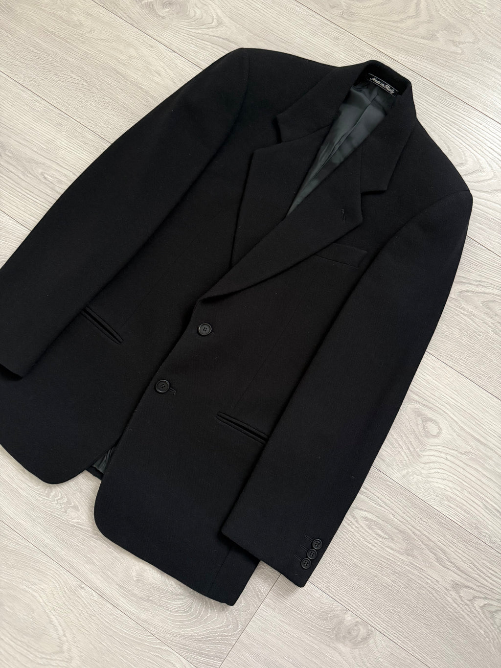 Giorgio Armani 1990s Black Wool Blend Sports Jacket Blazer - Size S