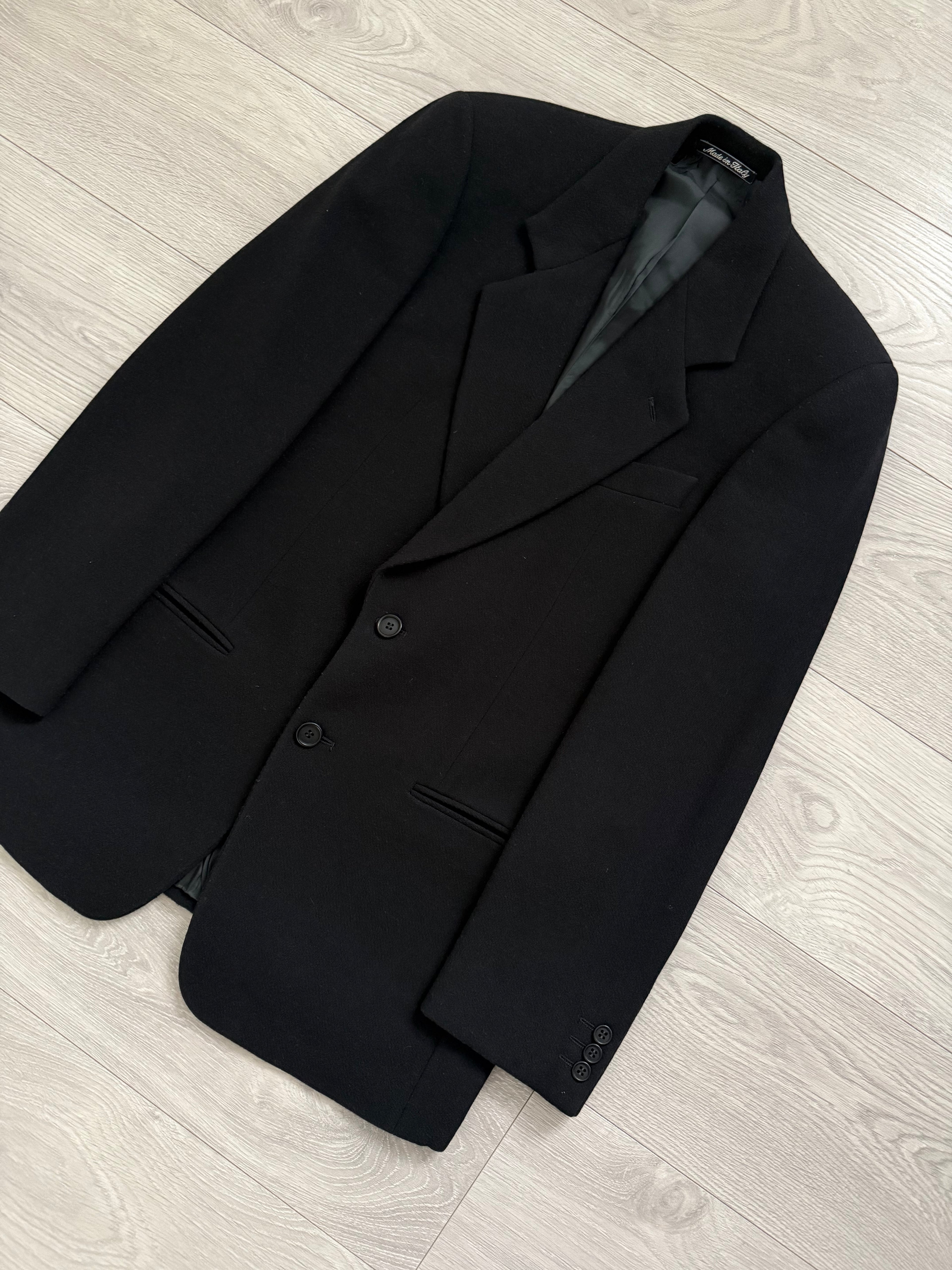 Giorgio Armani 1990s Black Wool Blend Sports Jacket Blazer - Size S