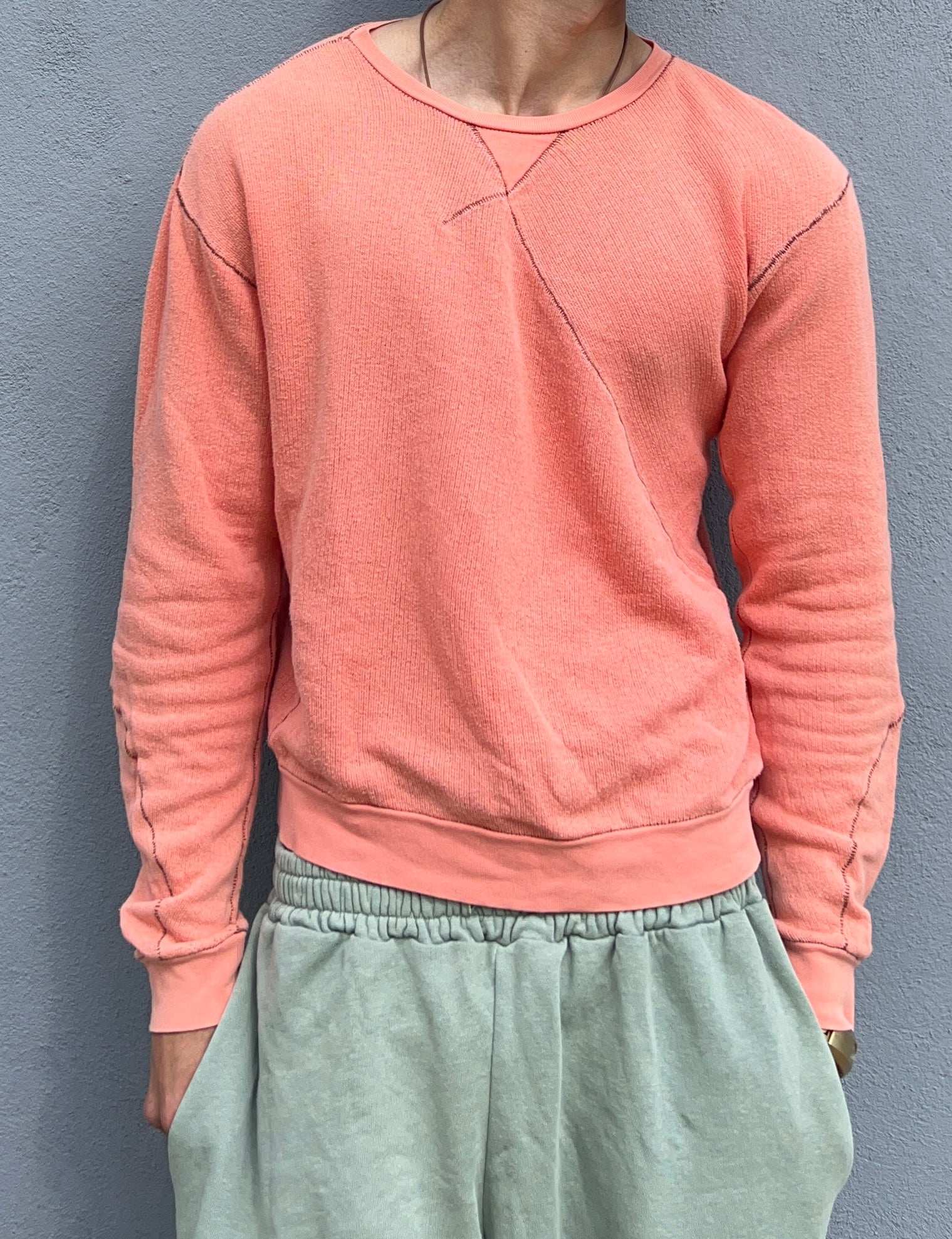 Final Home 1990s Thunder Stitch Coral Sweater - Size S
