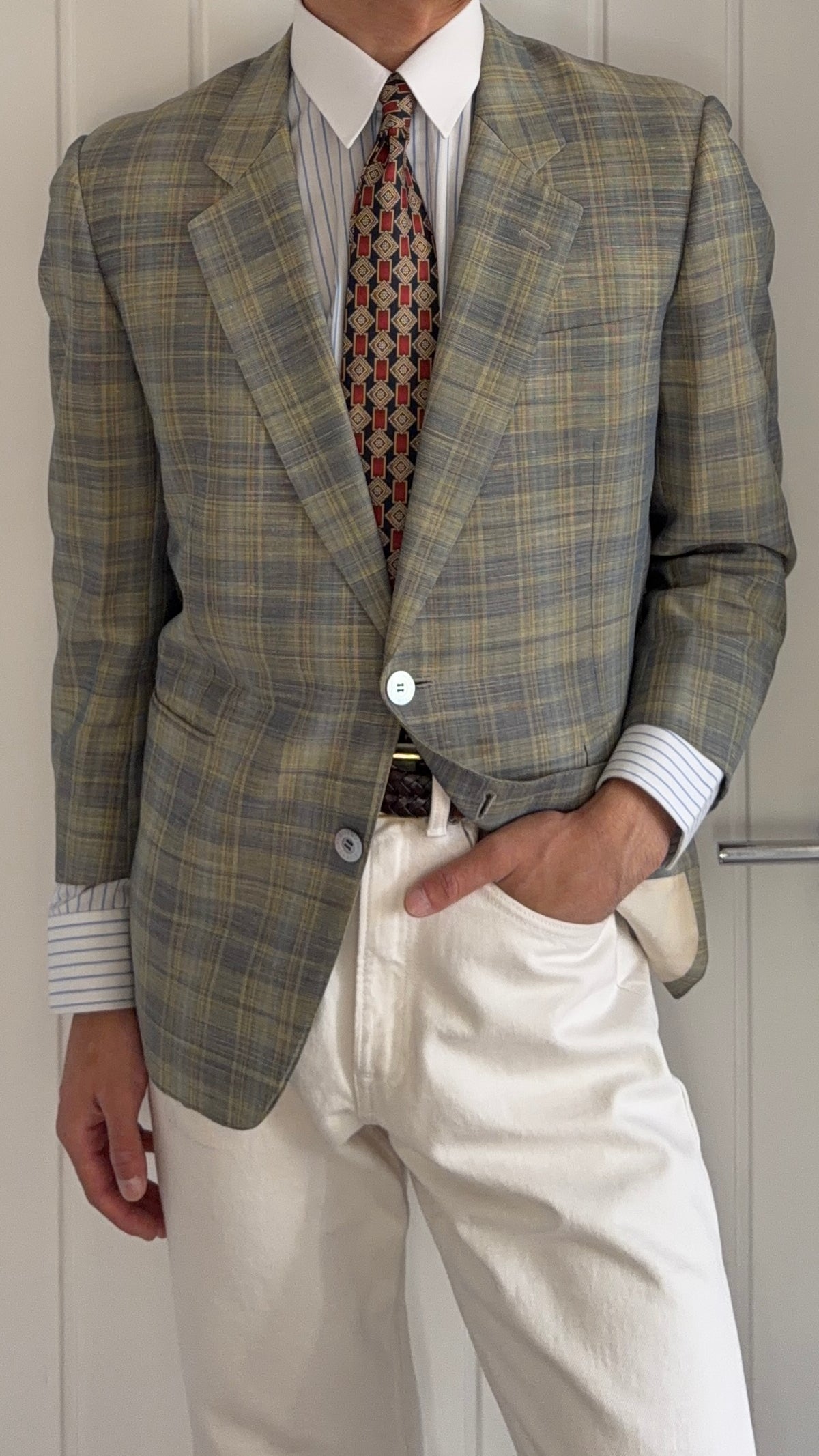 Givenchy 1990s 2B Linen Cotton Sport Jacket Blazer - Size XS