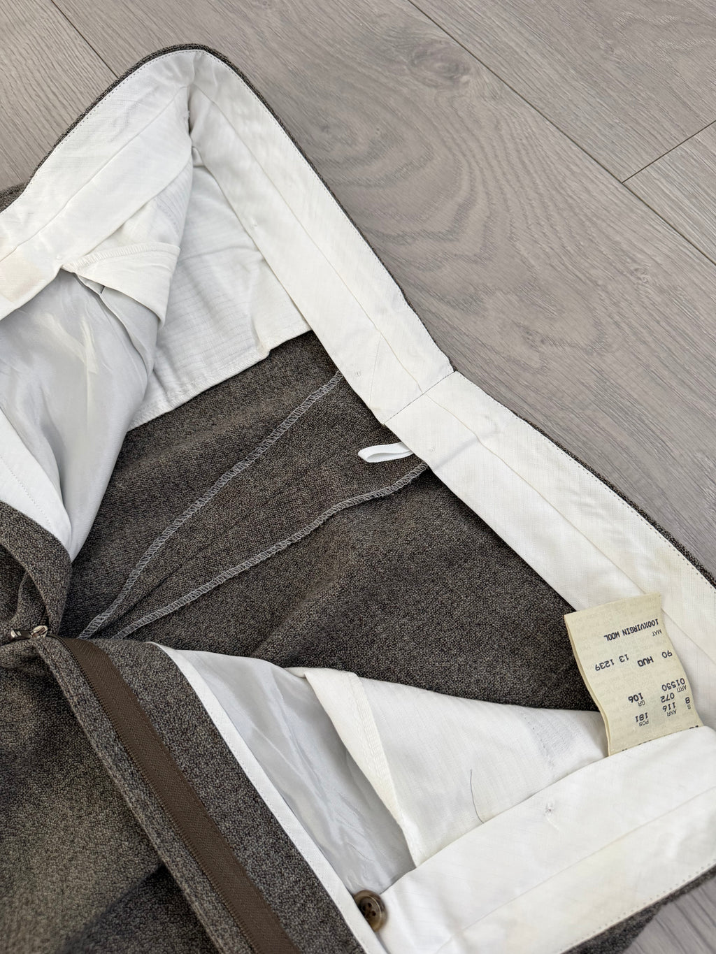 Hugo Boss 1980s Draped Double Pleat Melange Fabric Wool Pants - Size 36" Waist