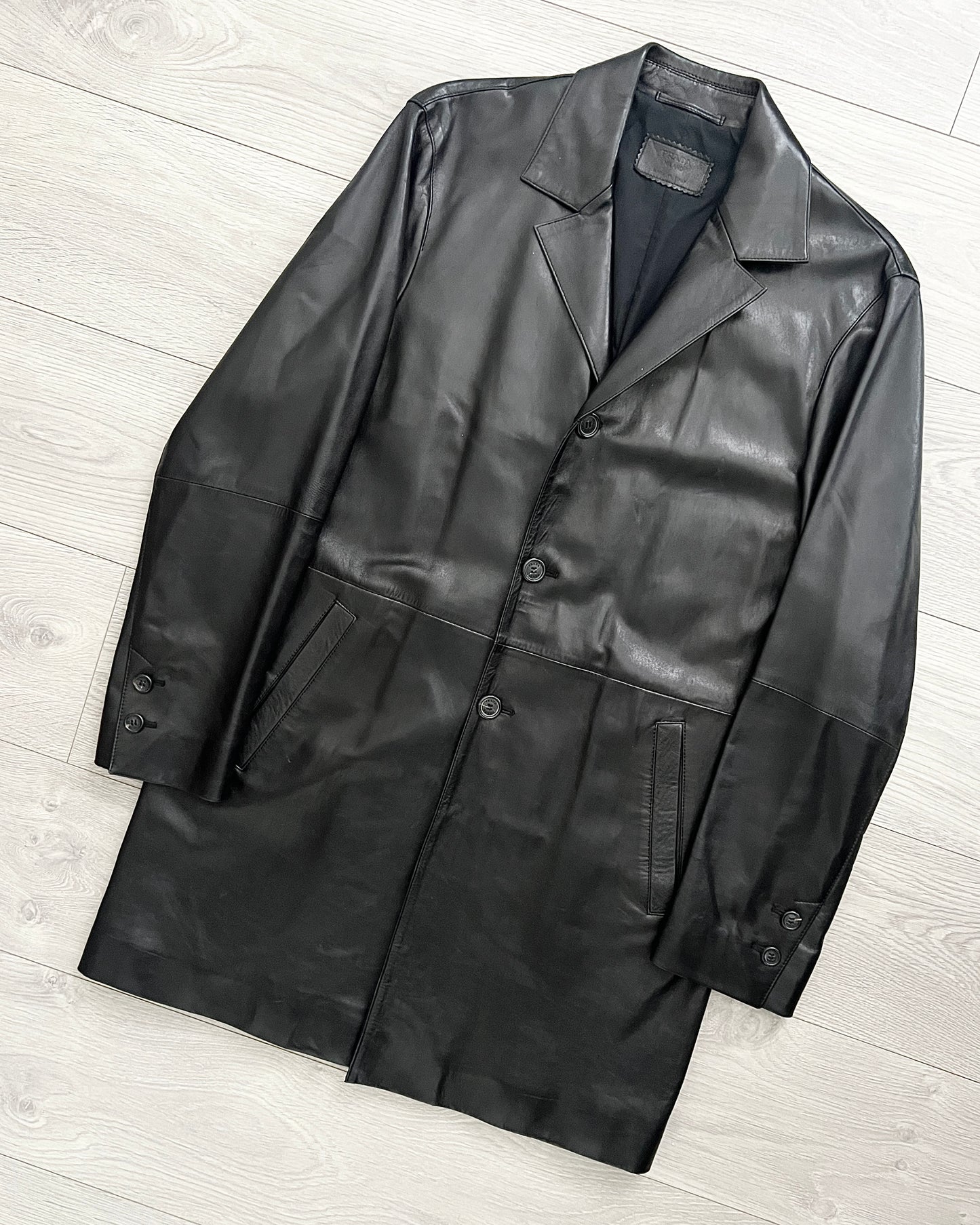 Prada Mainline AW2003 Leather Coat - Size M