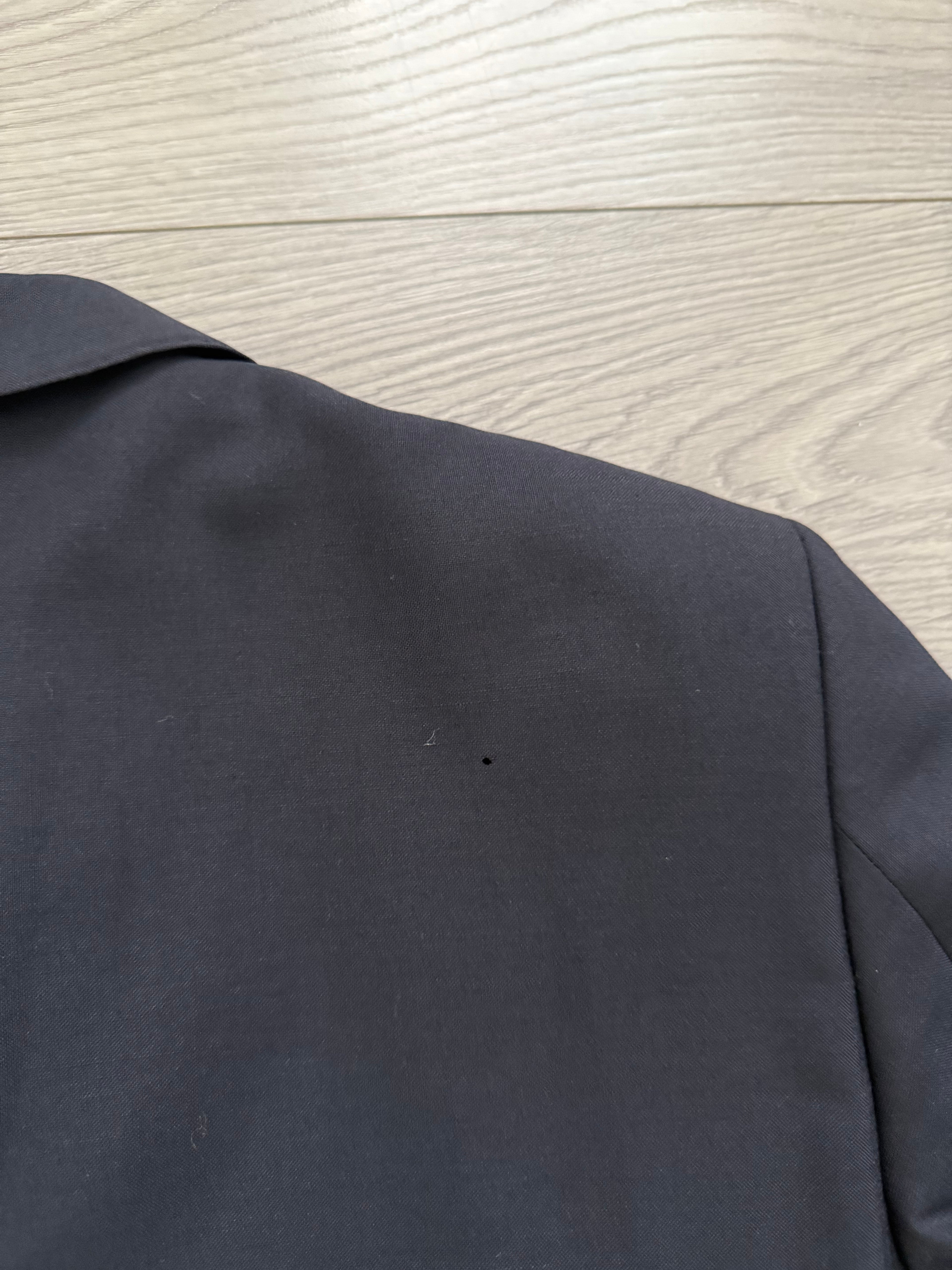 Burberry 1980s Peaked Lapel Double Breasted Pleated Wool Suit Navy - Size S Jacket / 32" Waist