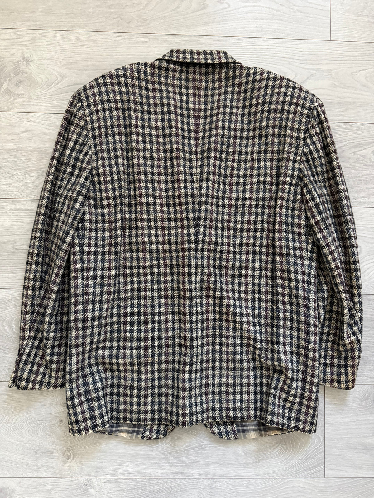 Emporio Armani 1980s 2B Gunclub Check Wool Textured Sport Jacket Blazer - Size L