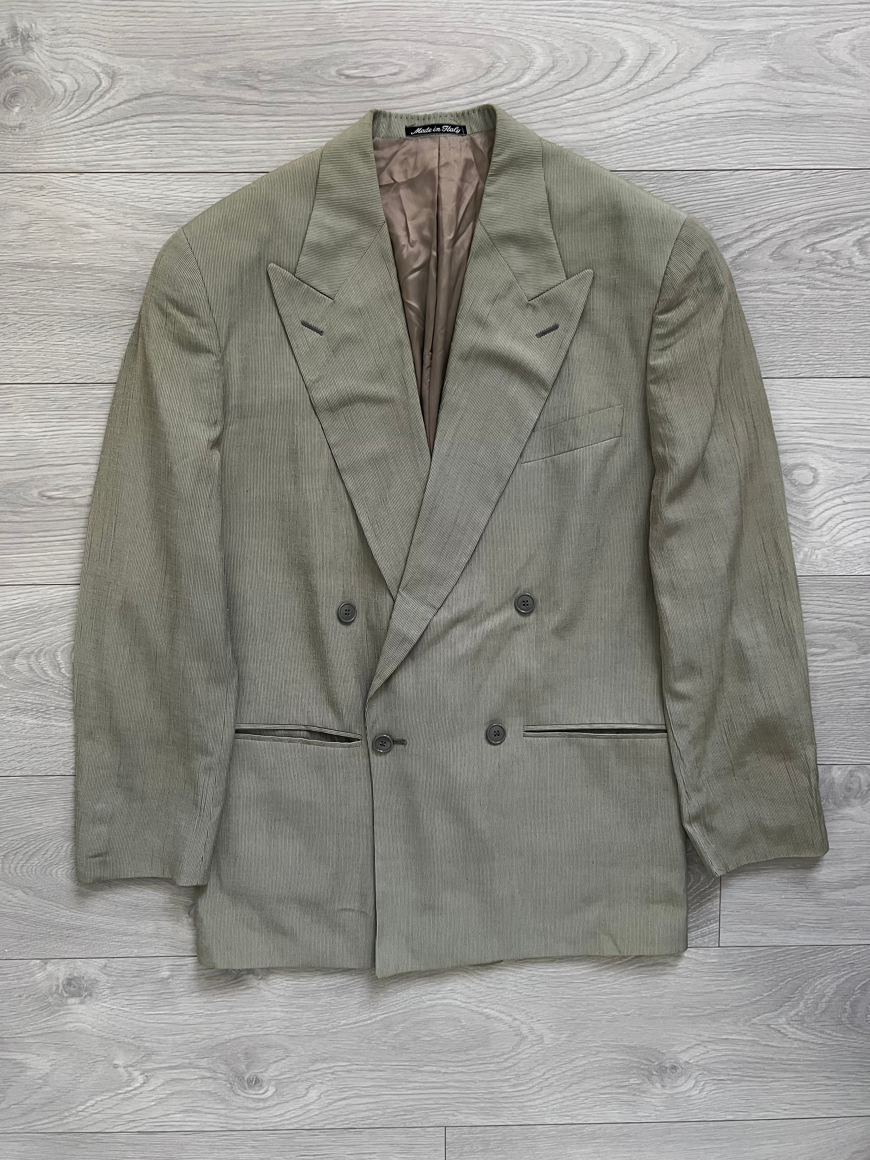 Emporio Armani 1980s Double-Breasted Pleated Suit - Size M Jacket / 30" Waist