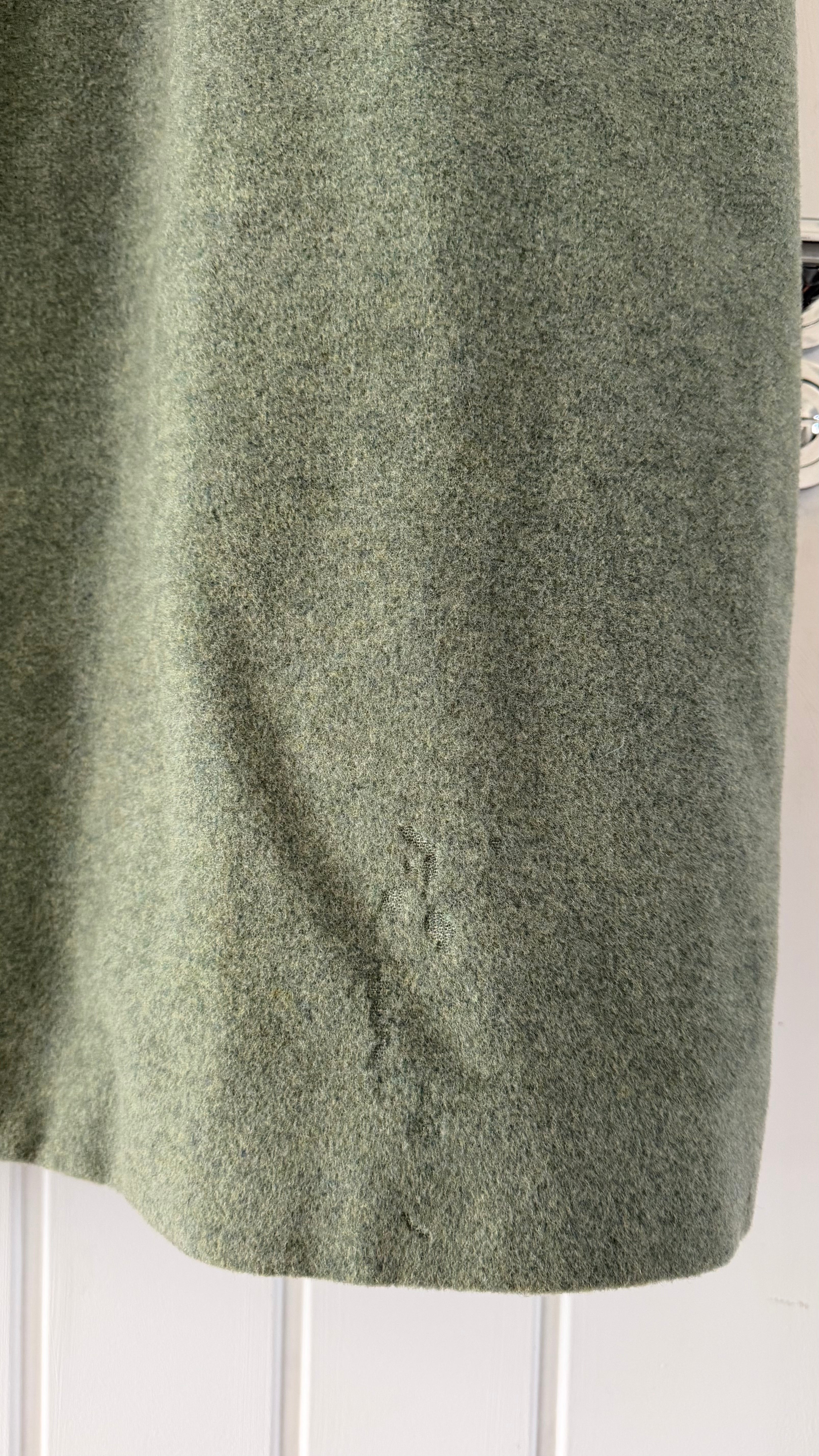 Hugo Boss 1980s Wool Balmacaan Overcoat Sage Green - Size M