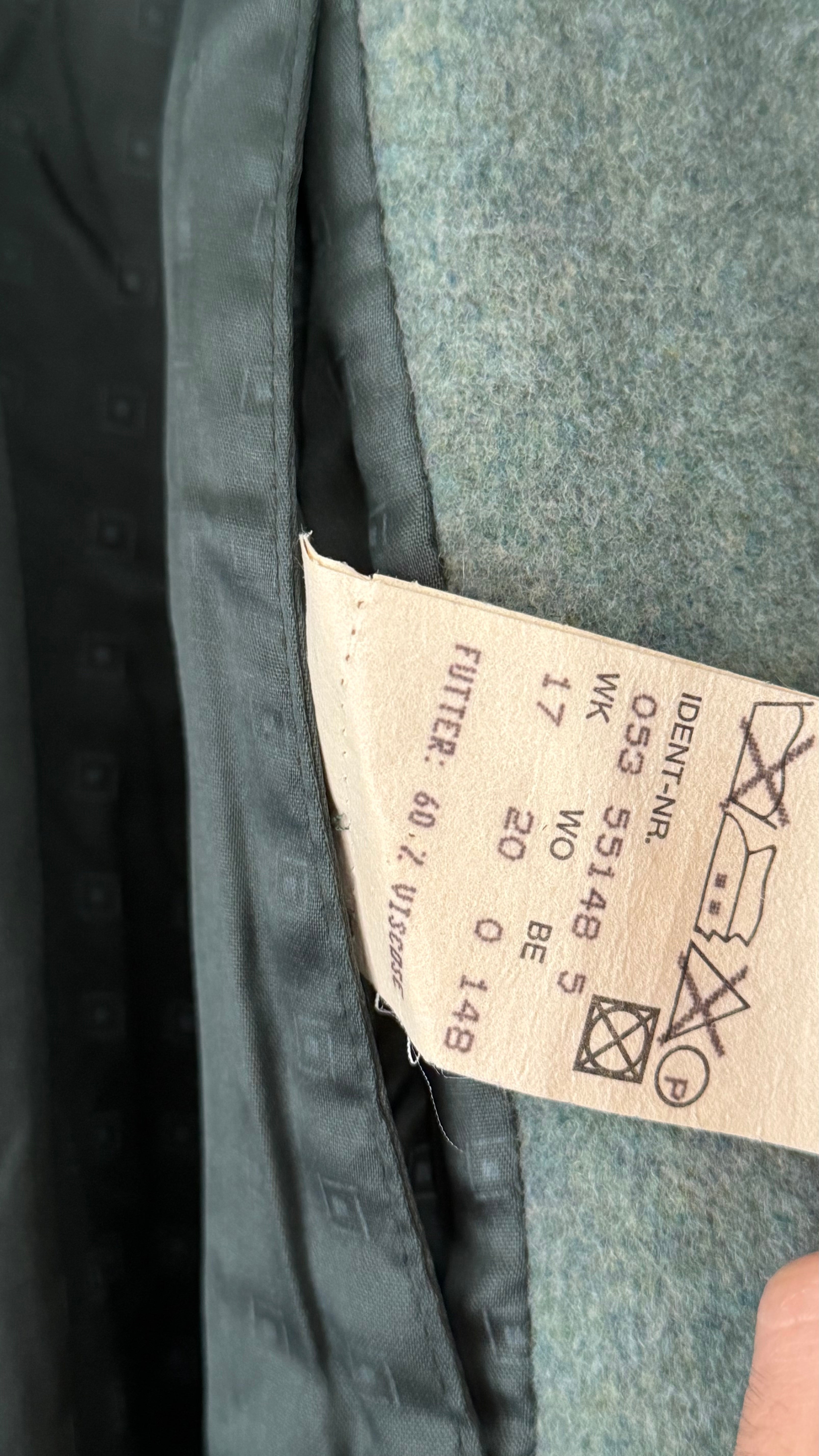 Hugo Boss 1980s Wool Balmacaan Overcoat Sage Green - Size M