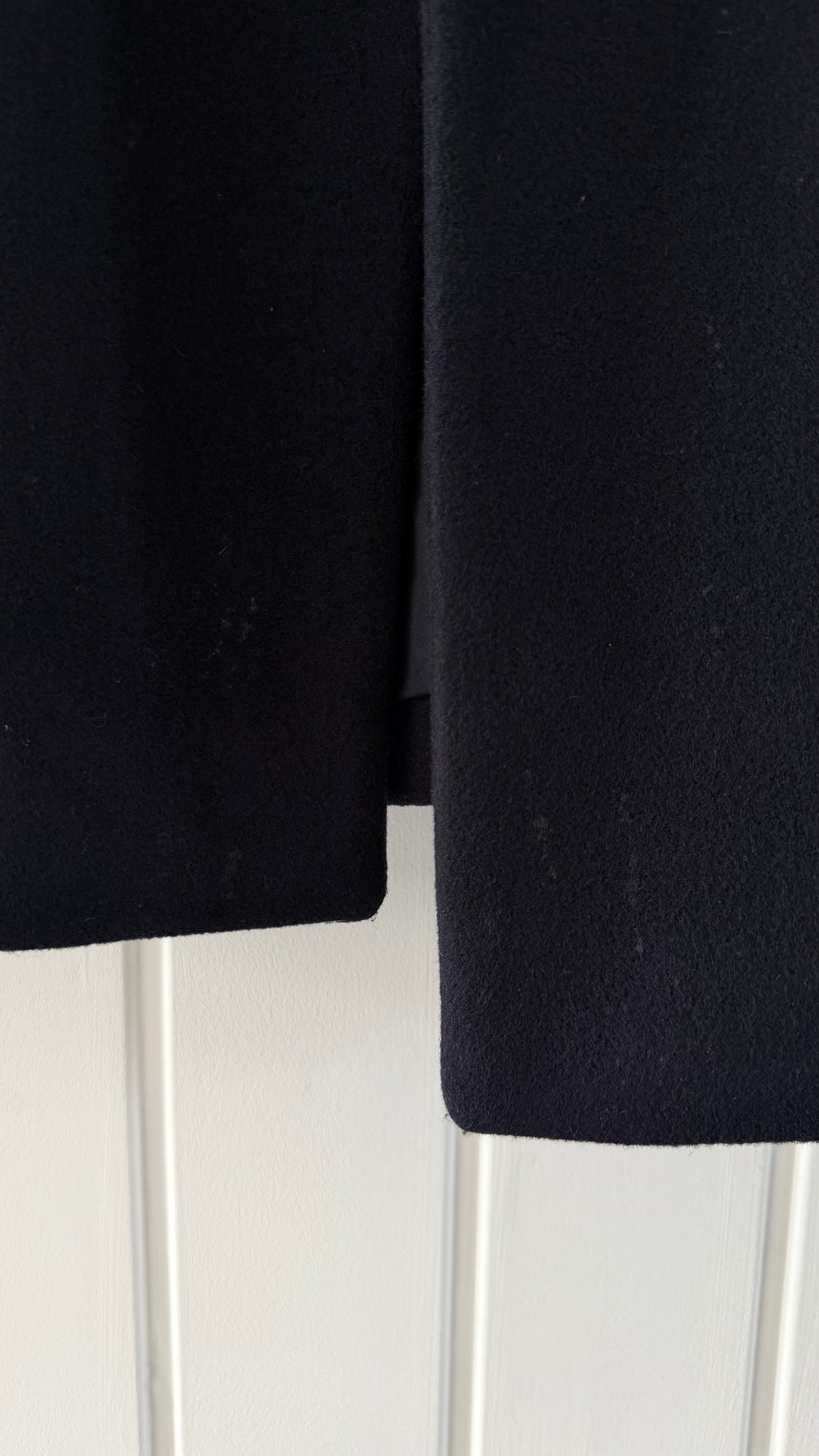 Pierre Cardin 1990s Peaked Lapel Double Breasted Wool Cashmere Coat Made in Italy - Size L