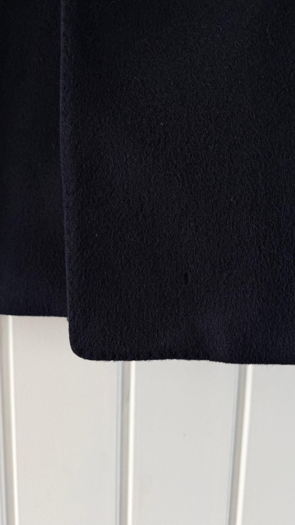 1990s Vintage Made in England Wool Navy Coat - Size L