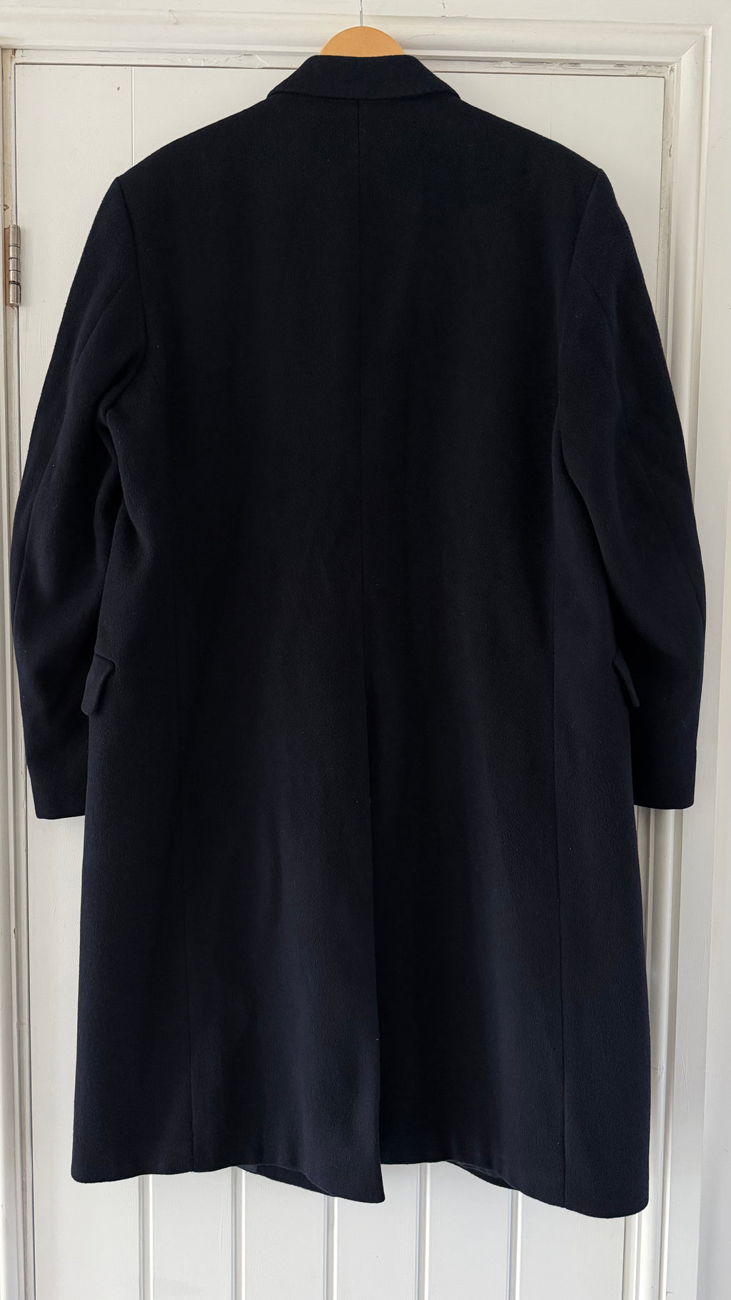 1990s Vintage Made in England Wool Navy Coat - Size L