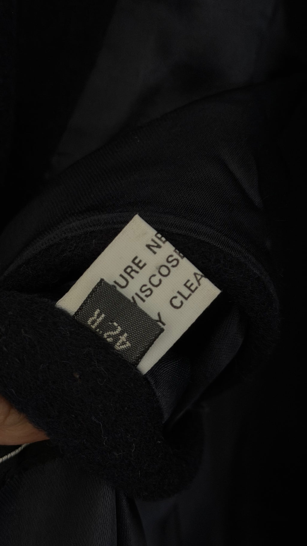 1990s Vintage Made in England Wool Navy Coat - Size L