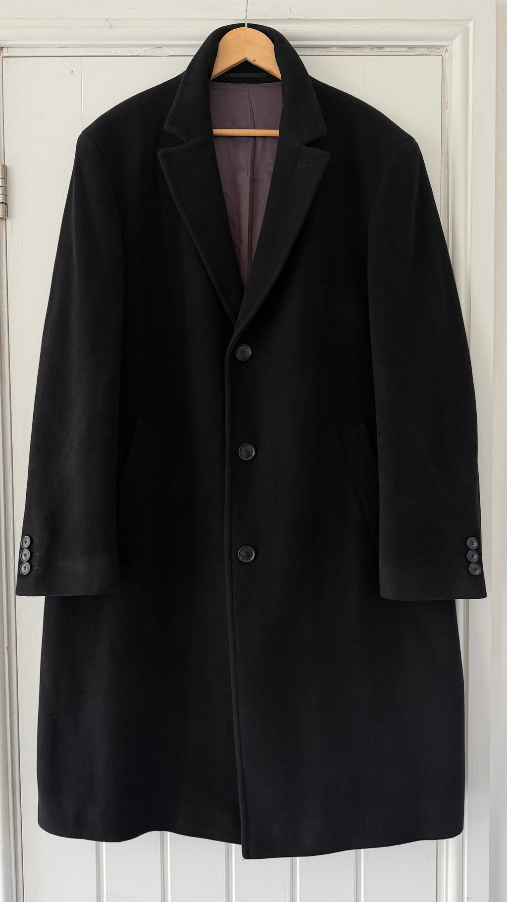 Hugo Boss 1990s Wool Coat Black - Size XL