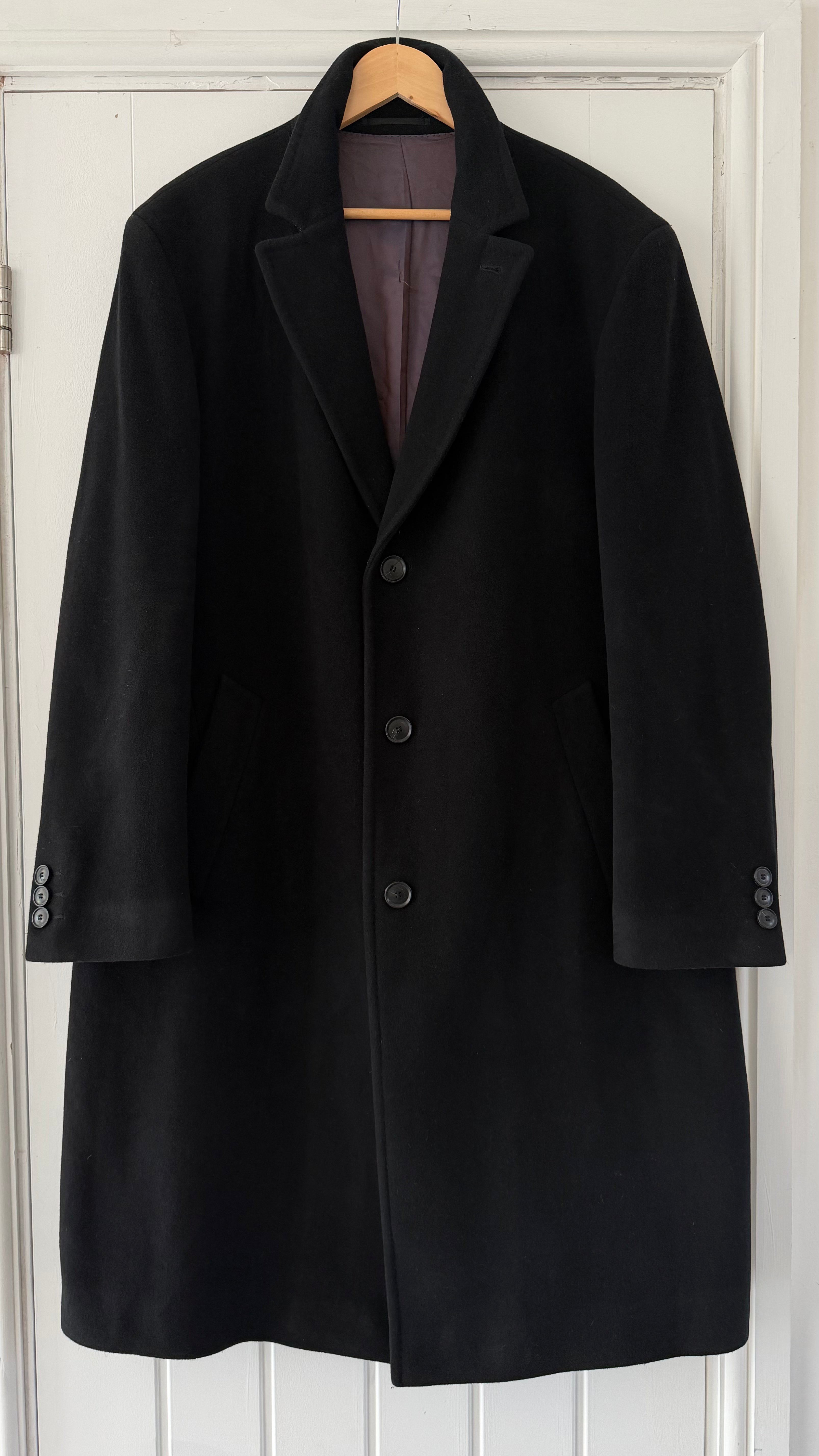 Hugo Boss 1990s Wool Coat Black - Size XL