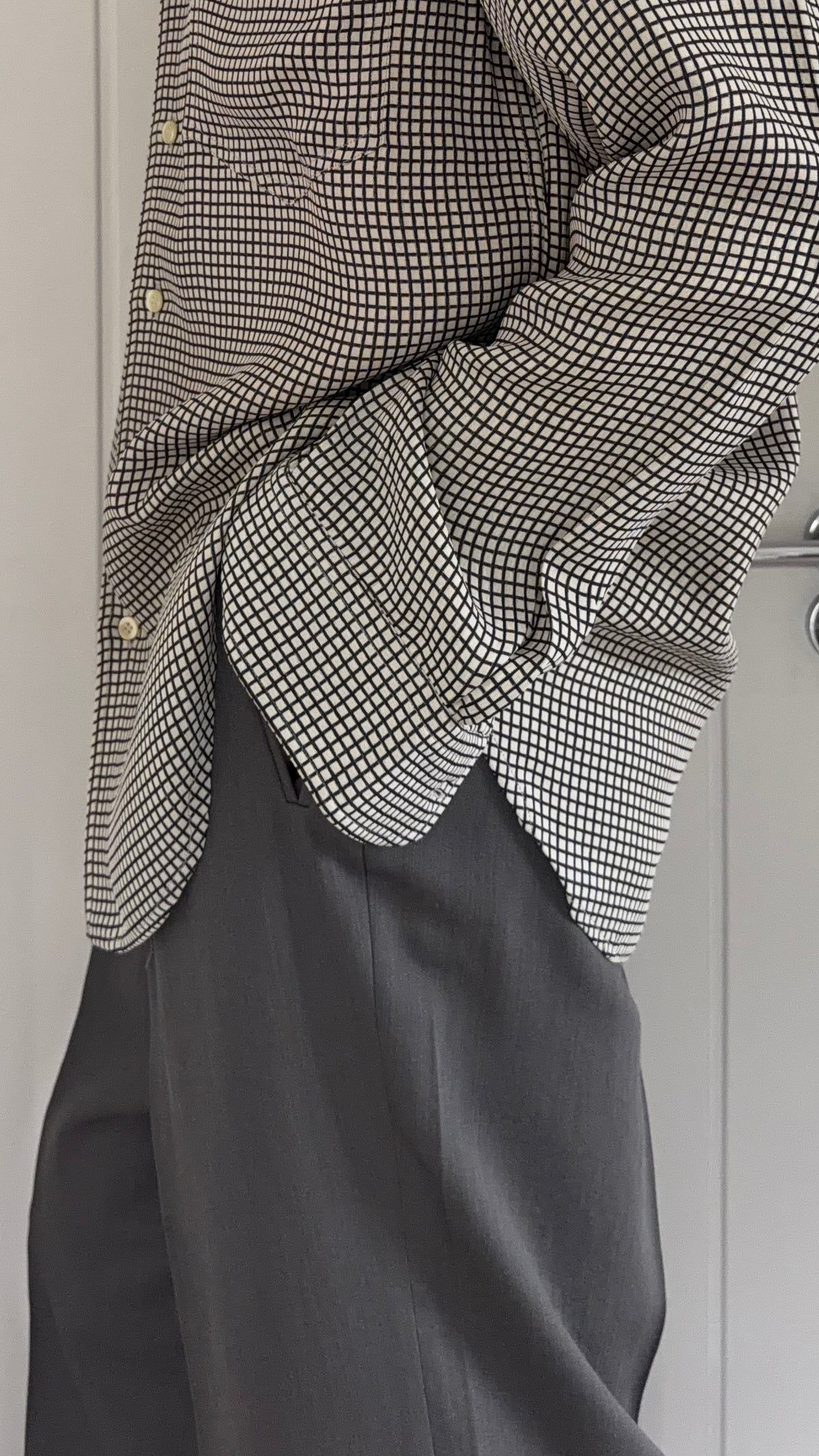 Giorgio Armani 1980s Acetate Rayon Draped Pattern Shirt - Size M