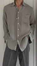 Giorgio Armani 1980s Acetate Rayon Draped Pattern Shirt - Size M