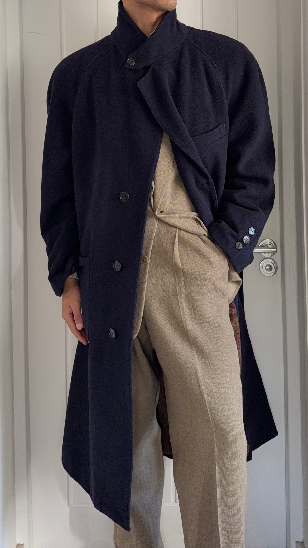 Valentino 1980s Quilt Lined Wool Coat - Size XL