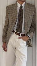 Giorgio Armani Mainline 1980s Linen Cotton 2B Textured Sport Jacket Blazer - Size M