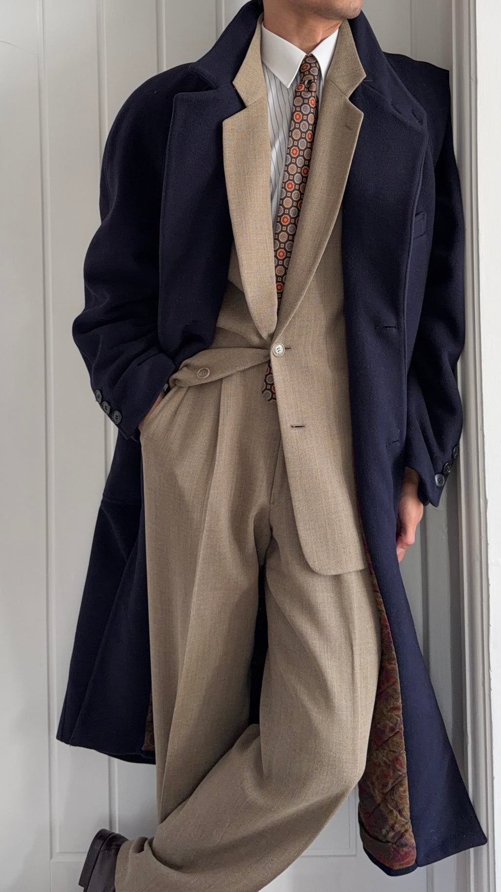 Valentino 1980s Quilt Lined Wool Coat - Size XL