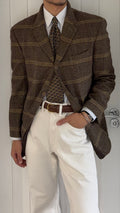 Emporio Armani 1990s 3B Check Wool Sport Jacket Blazer - Size M