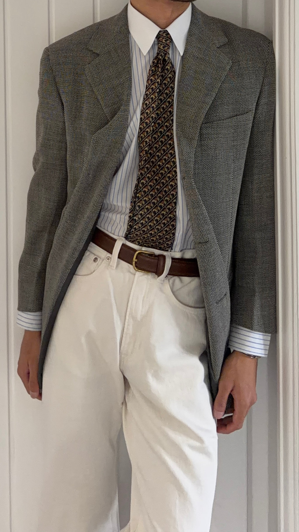 Hilton Vestimenta Armani 1996 3B Textured Wool Sport Jacket Blazer - Size S
