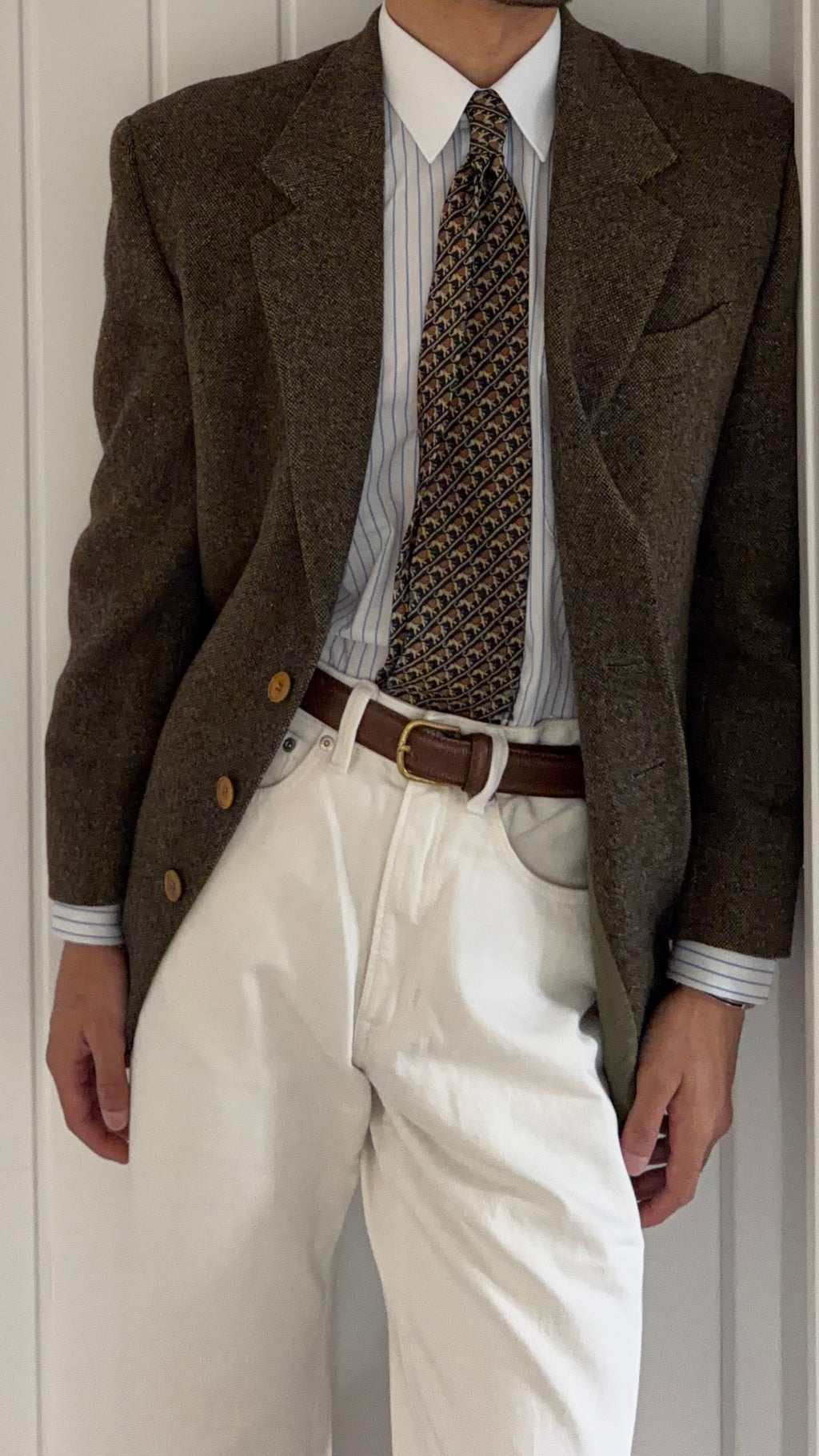 Basile 1980s Asymmetric 3B Textured Wool Sport Jacket Blazer - Size S