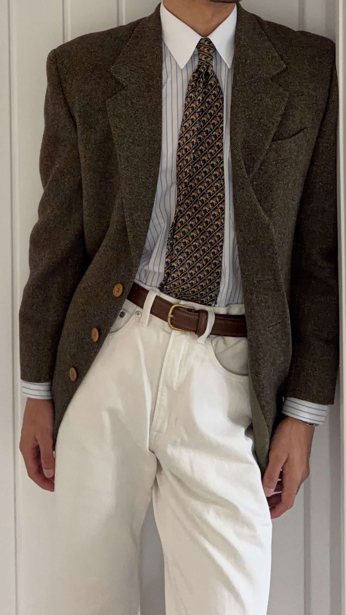 Basile 1980s Asymmetric 3B Textured Wool Sport Jacket Blazer - Size S