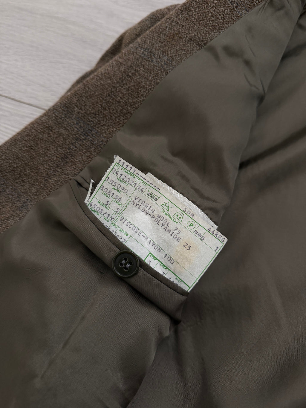 Giorgio Armani 1980s Peaked Lapel Double Breasted Textured Brown Wool Sport Jacket Blazer - Size M
