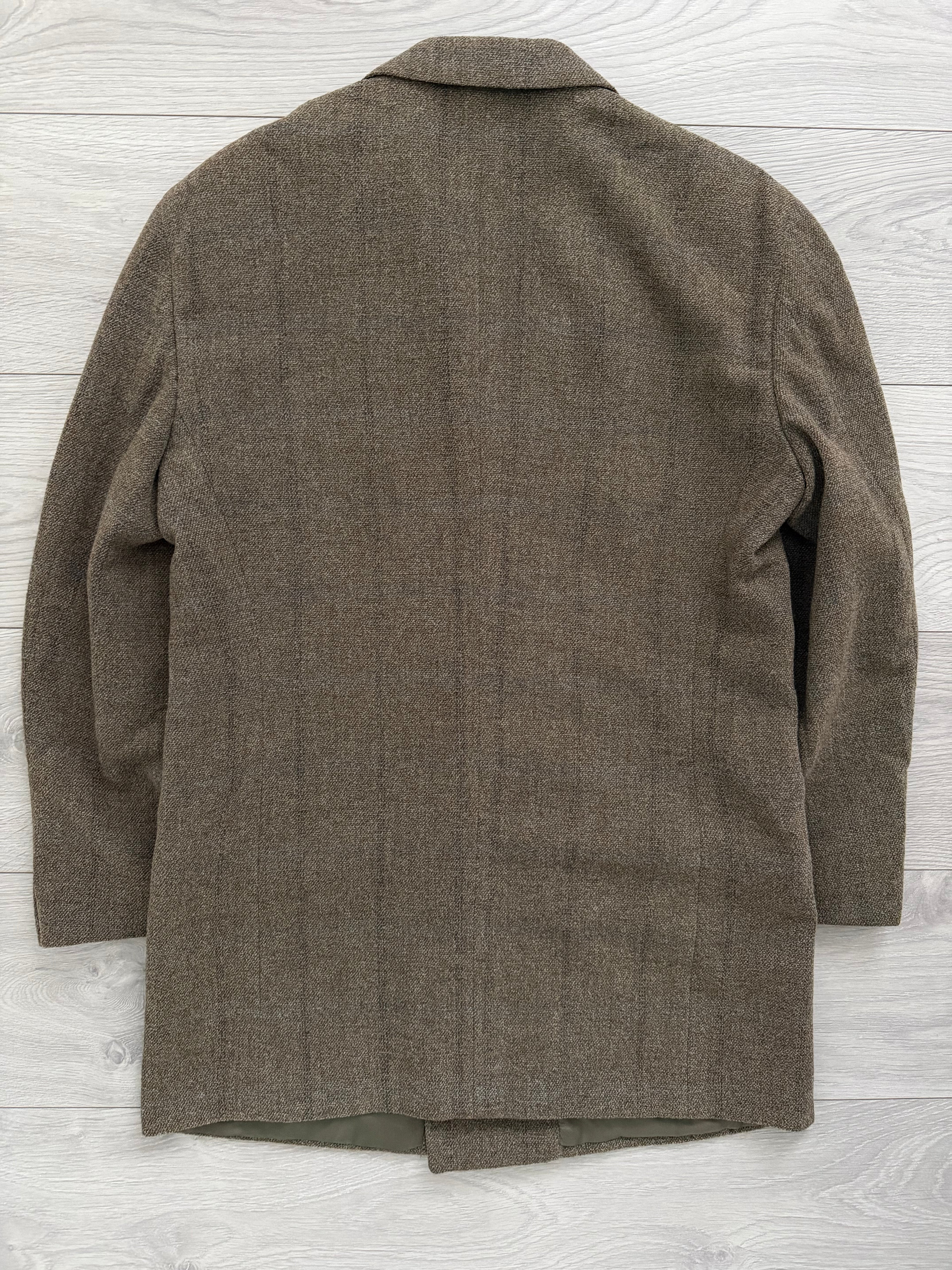 Giorgio Armani 1980s Peaked Lapel Double Breasted Textured Brown Wool Sport Jacket Blazer - Size M