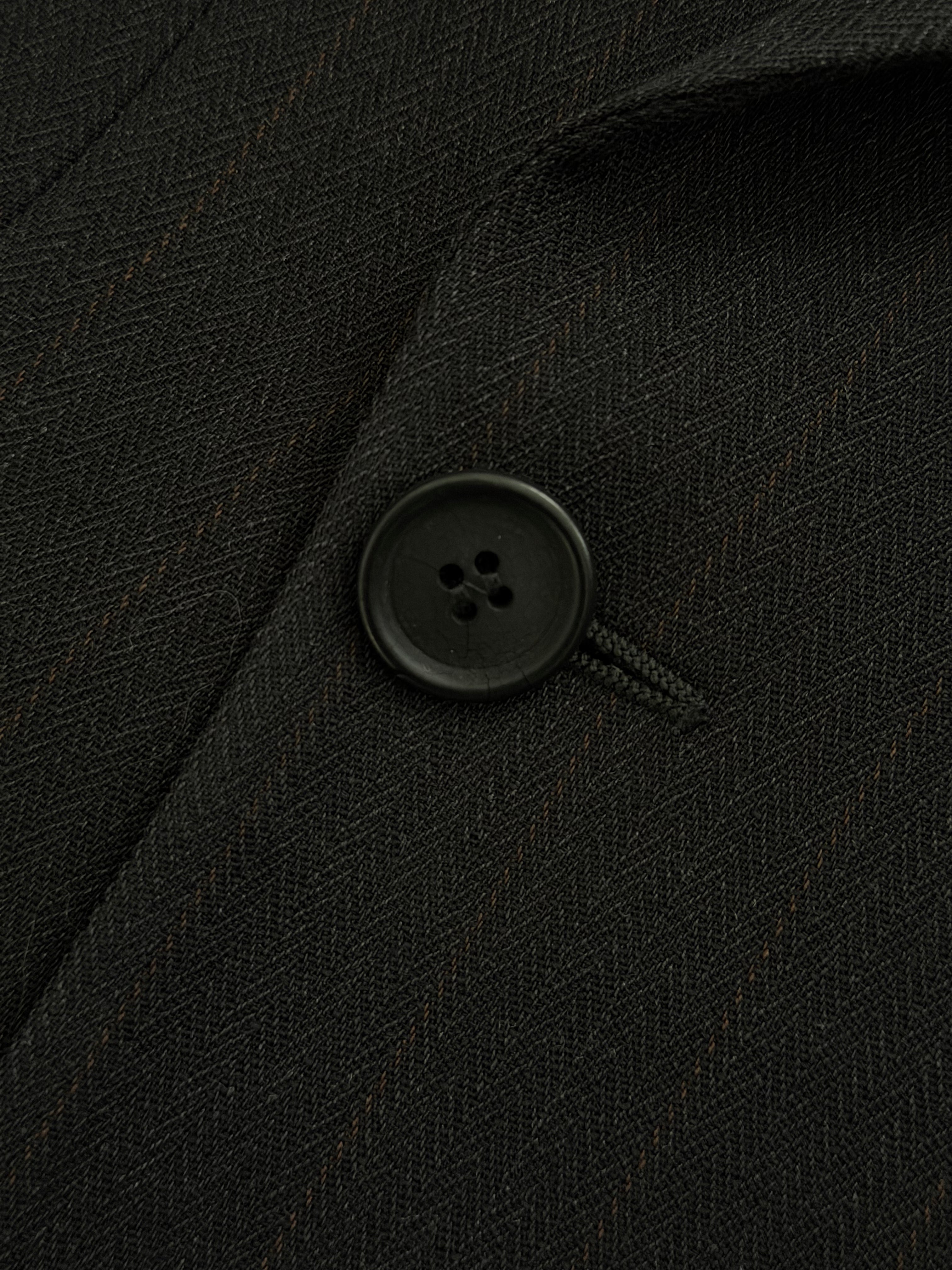 Giorgio Armani 1980s Peaked Lapel Double Breasted Textured Chevron Weave Wool Sport Jacket Blazer - Size M